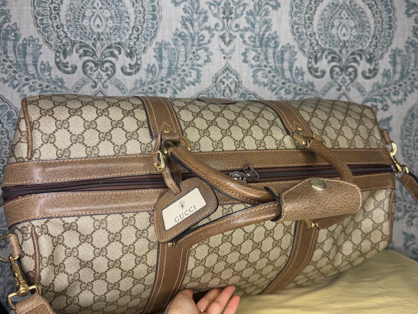Gucci Vintage Supreme Duffle Bag with Shoulder Strap