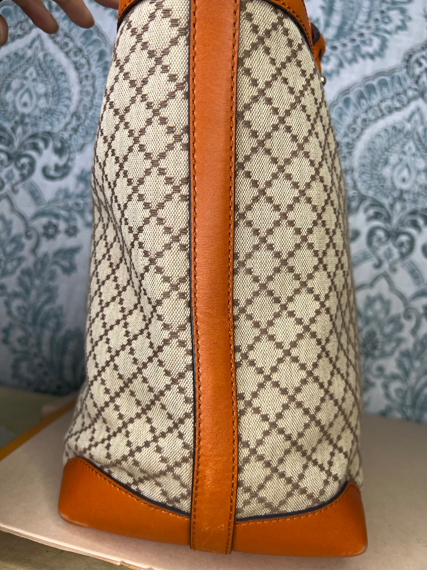 Gucci Diamante Orange Medium Tote with Pouch