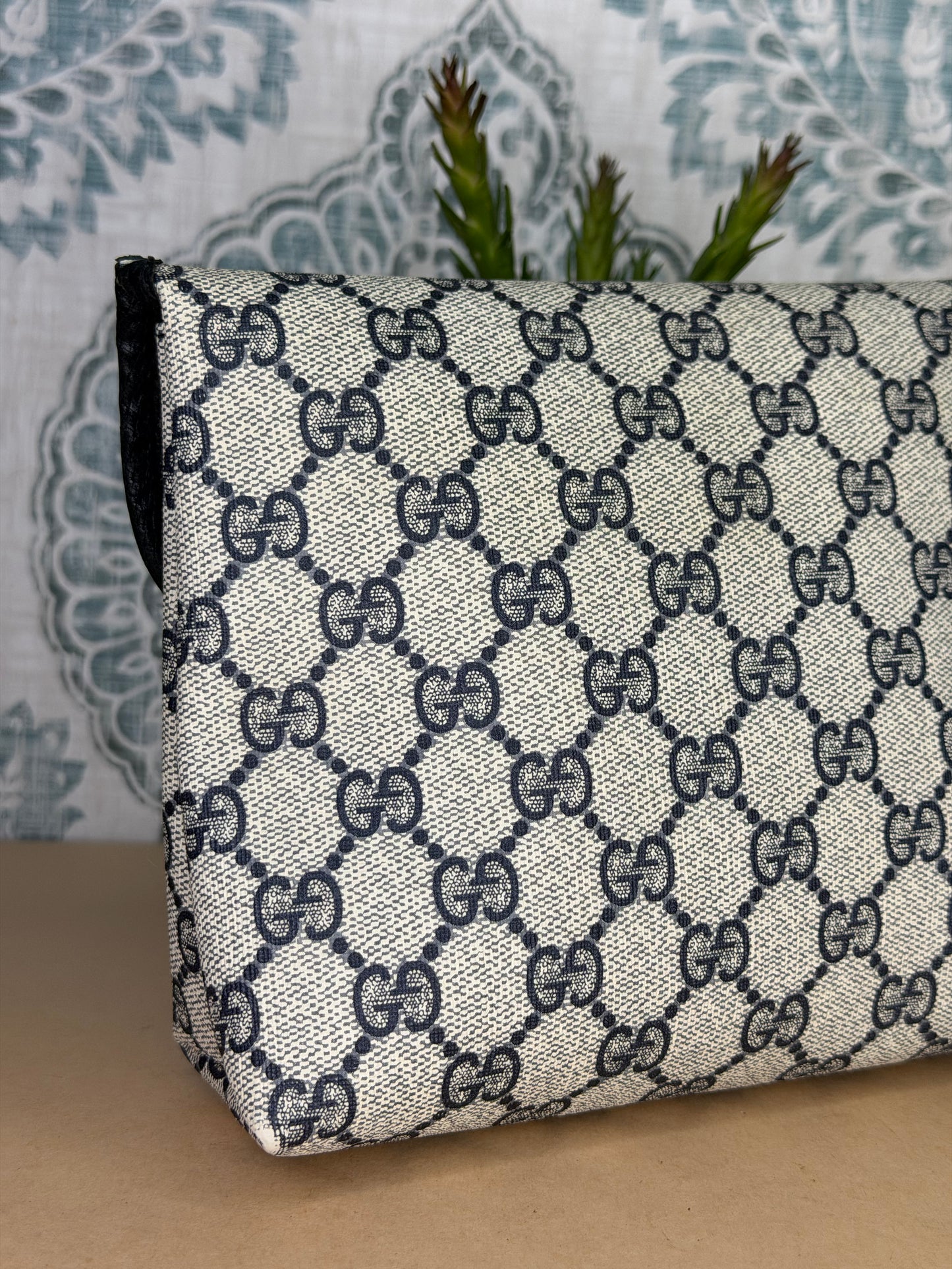 Gucci Supreme Navy Clutch