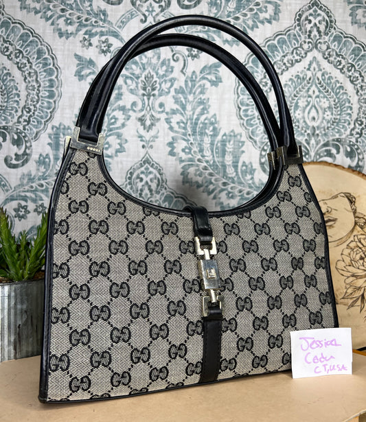 Gucci Jackie Navy Blue Handbag