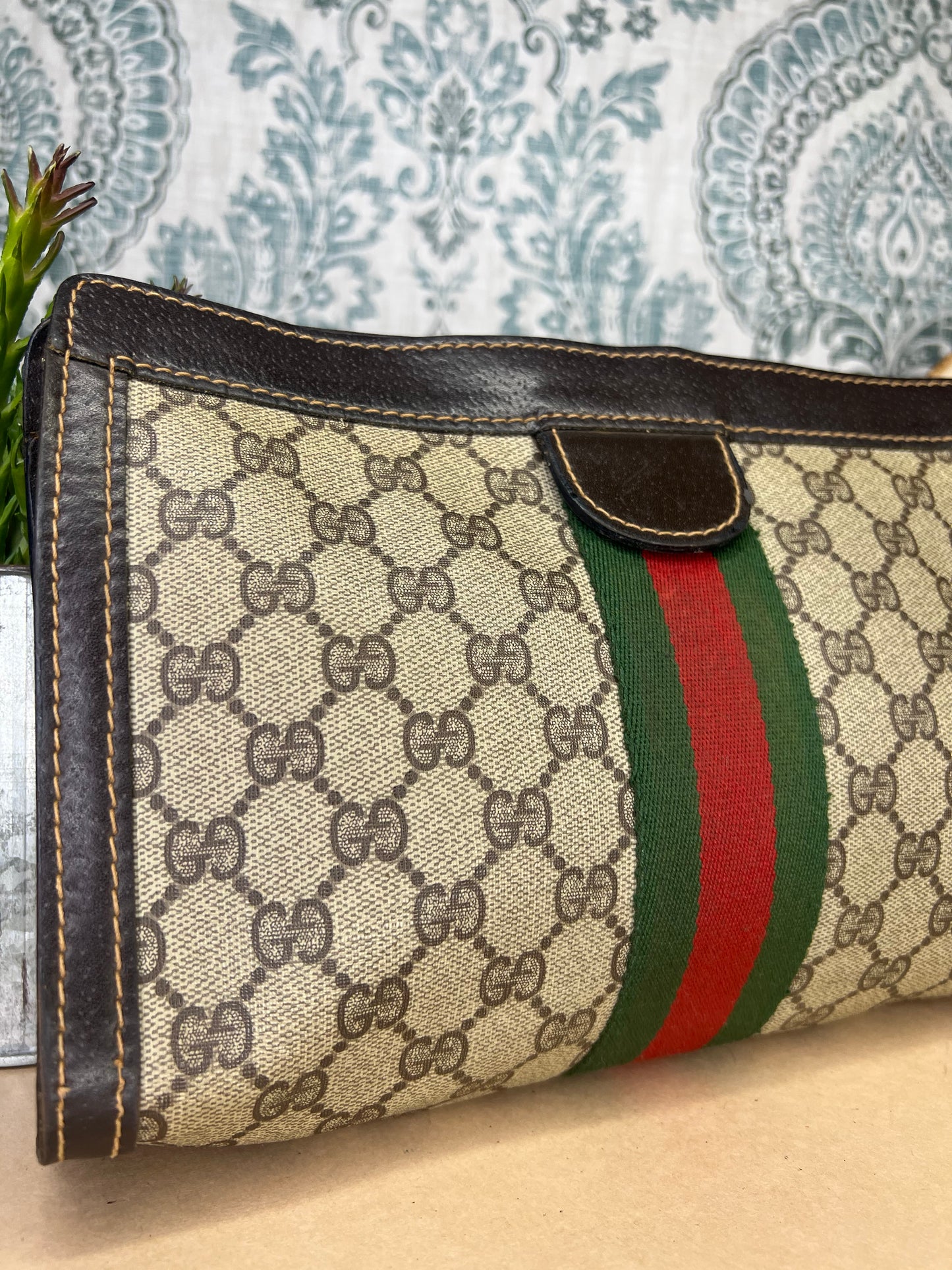 Gucci Parfum Supreme Brown Sherry Line Clutch