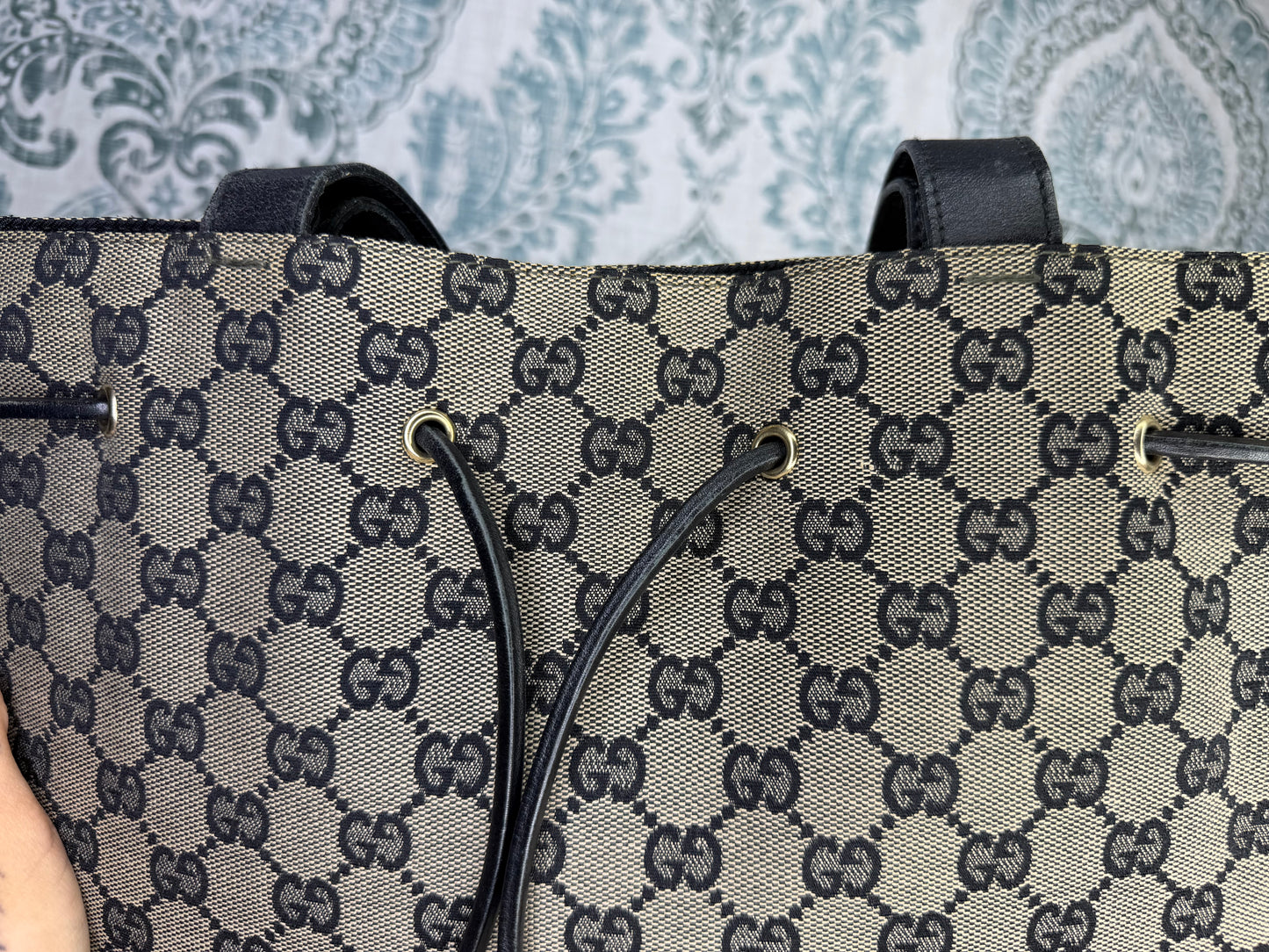 Gucci Black Canvas GG Small Tote