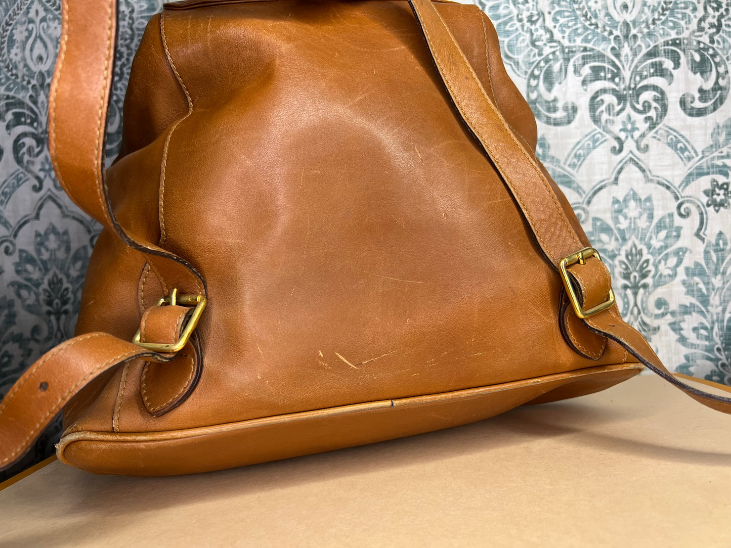 Gucci Bambo Brown Leather Backpack