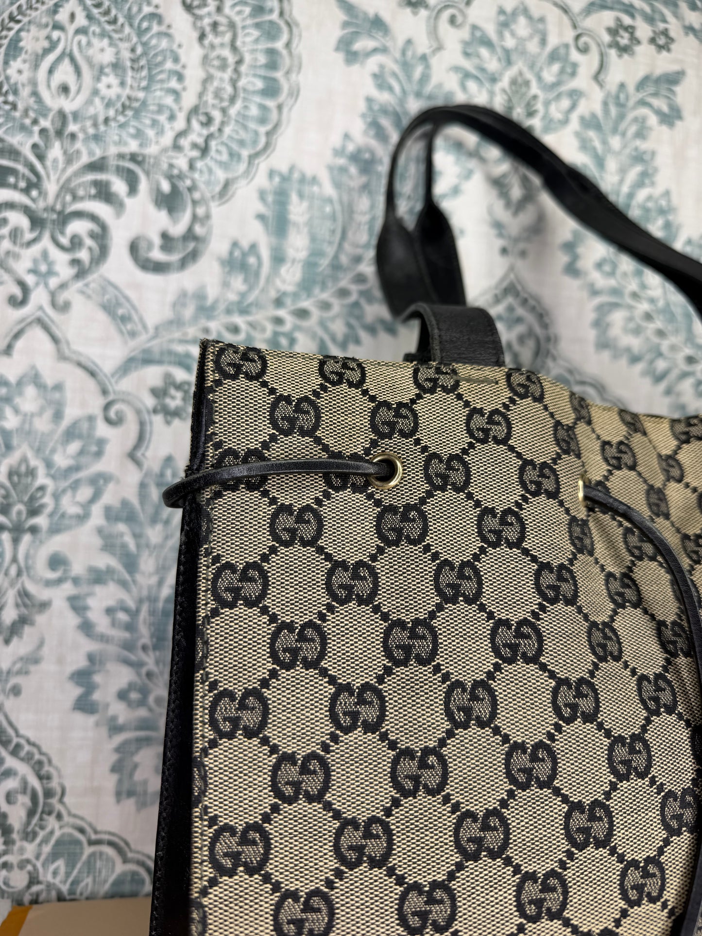 Gucci Black Canvas GG Small Tote