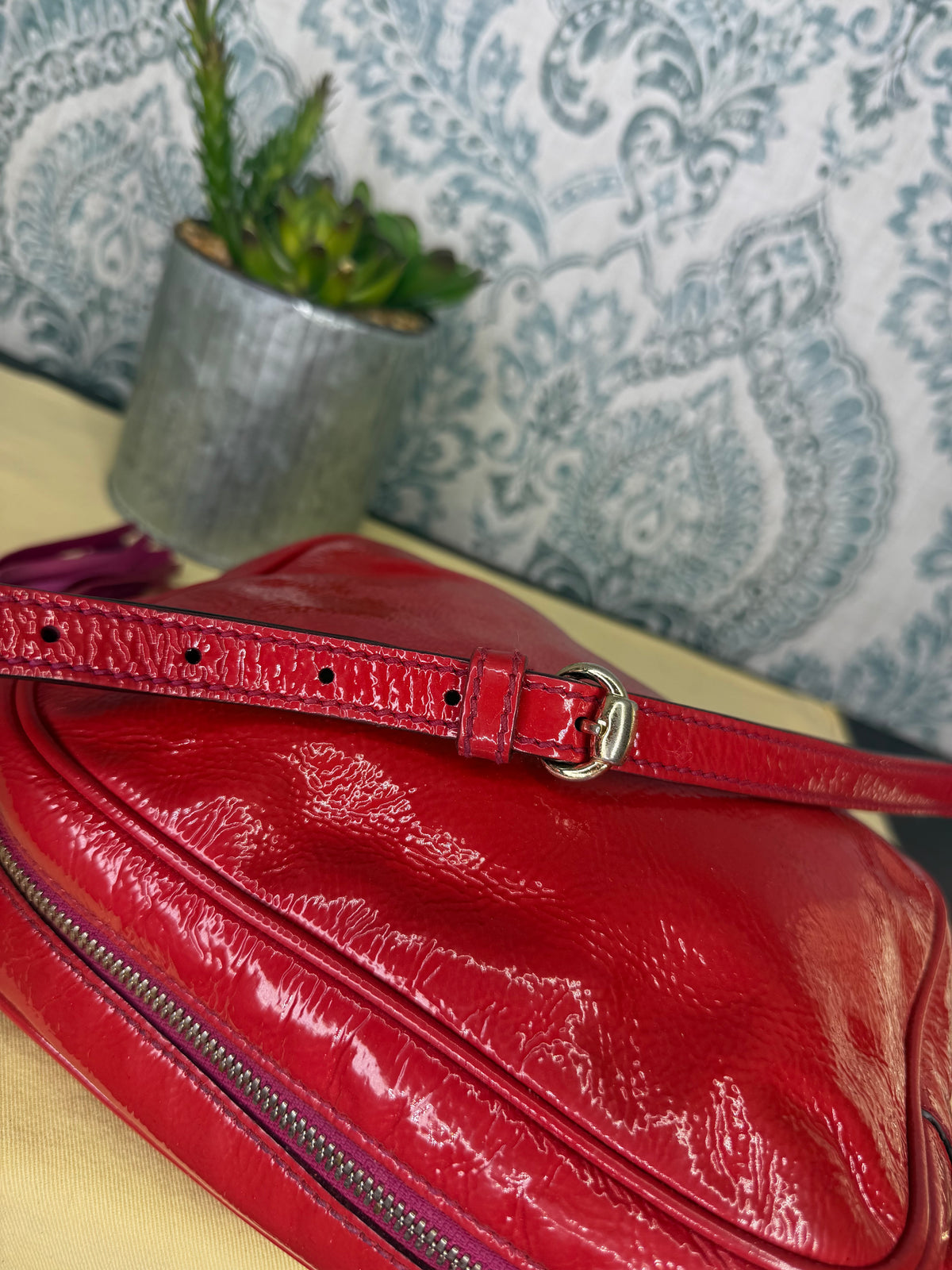 Gucci Red Soho Disco Patent Leather Crossbody