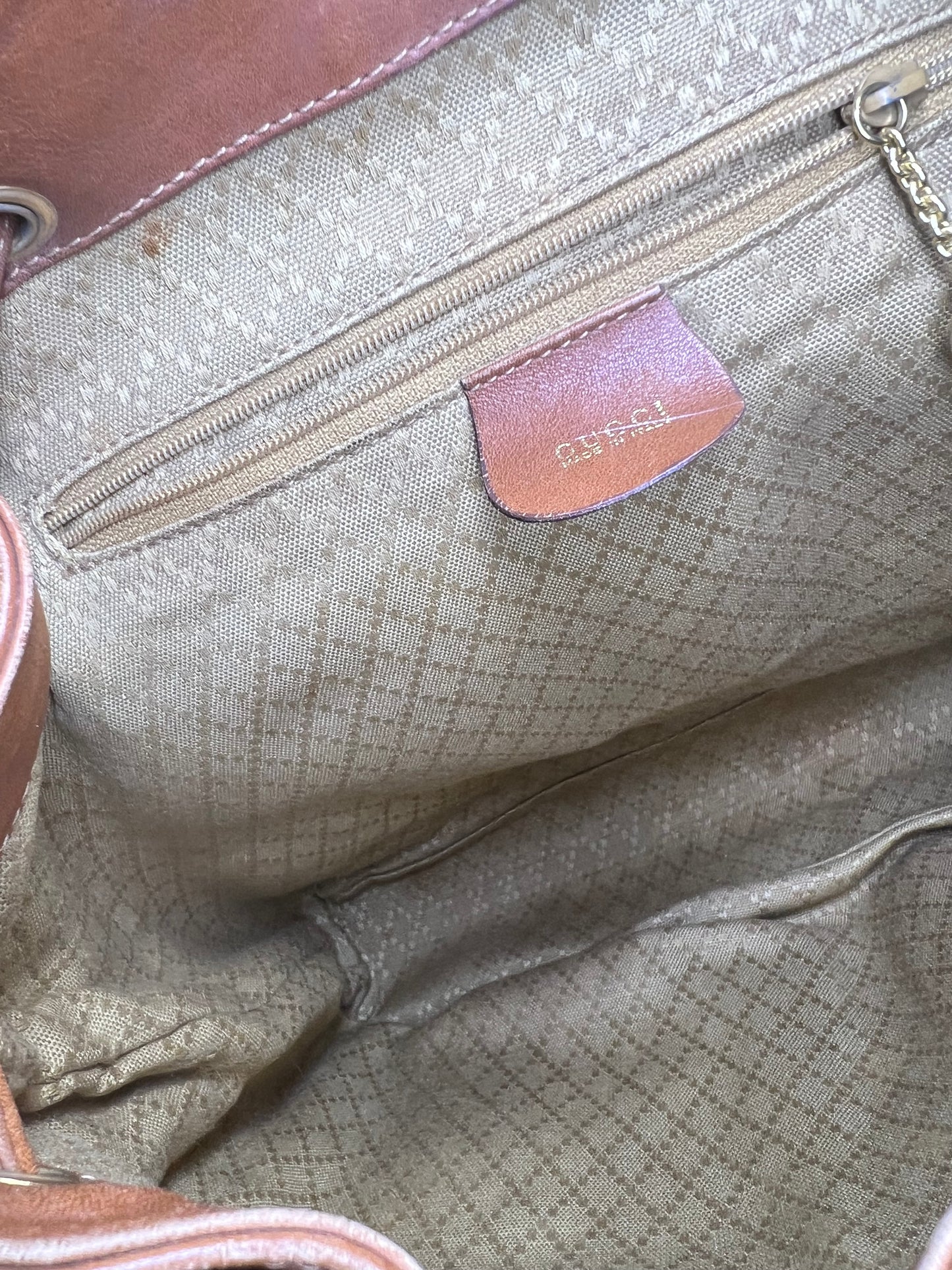 Gucci Bambo Brown Leather Backpack