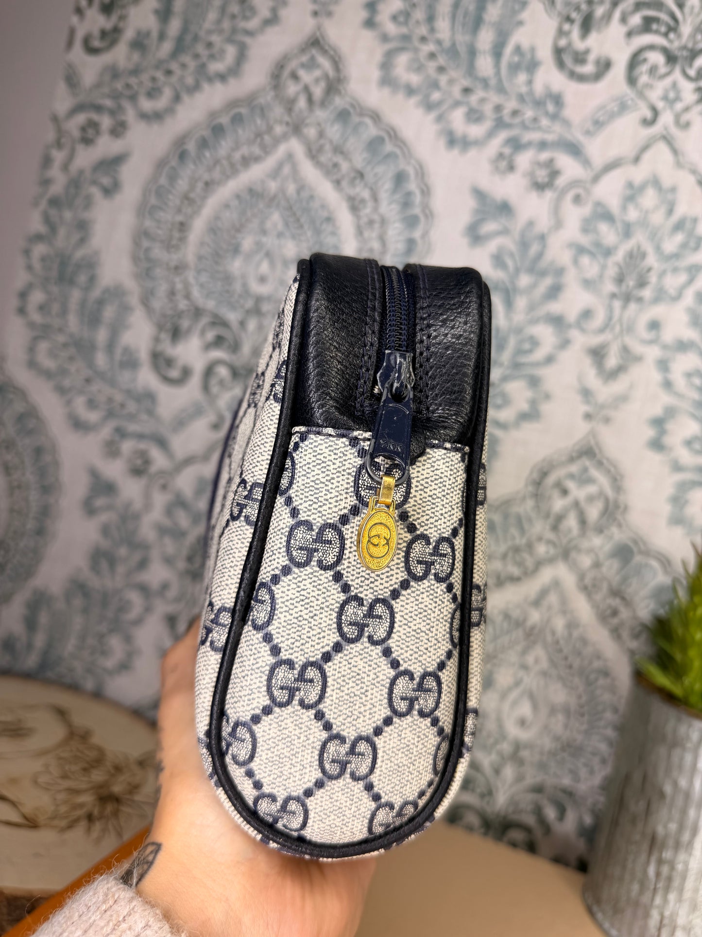 Gucci Navy Sherry Line Clutch