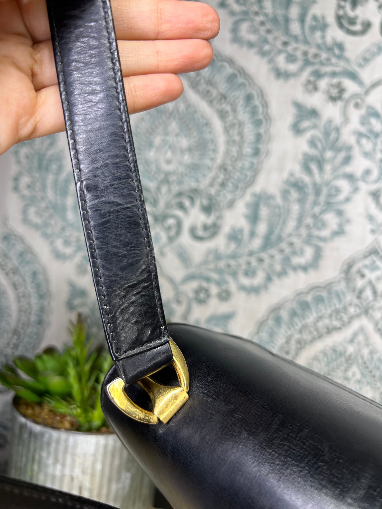 Gucci Vintage Horsebit Black Shoulder Bag