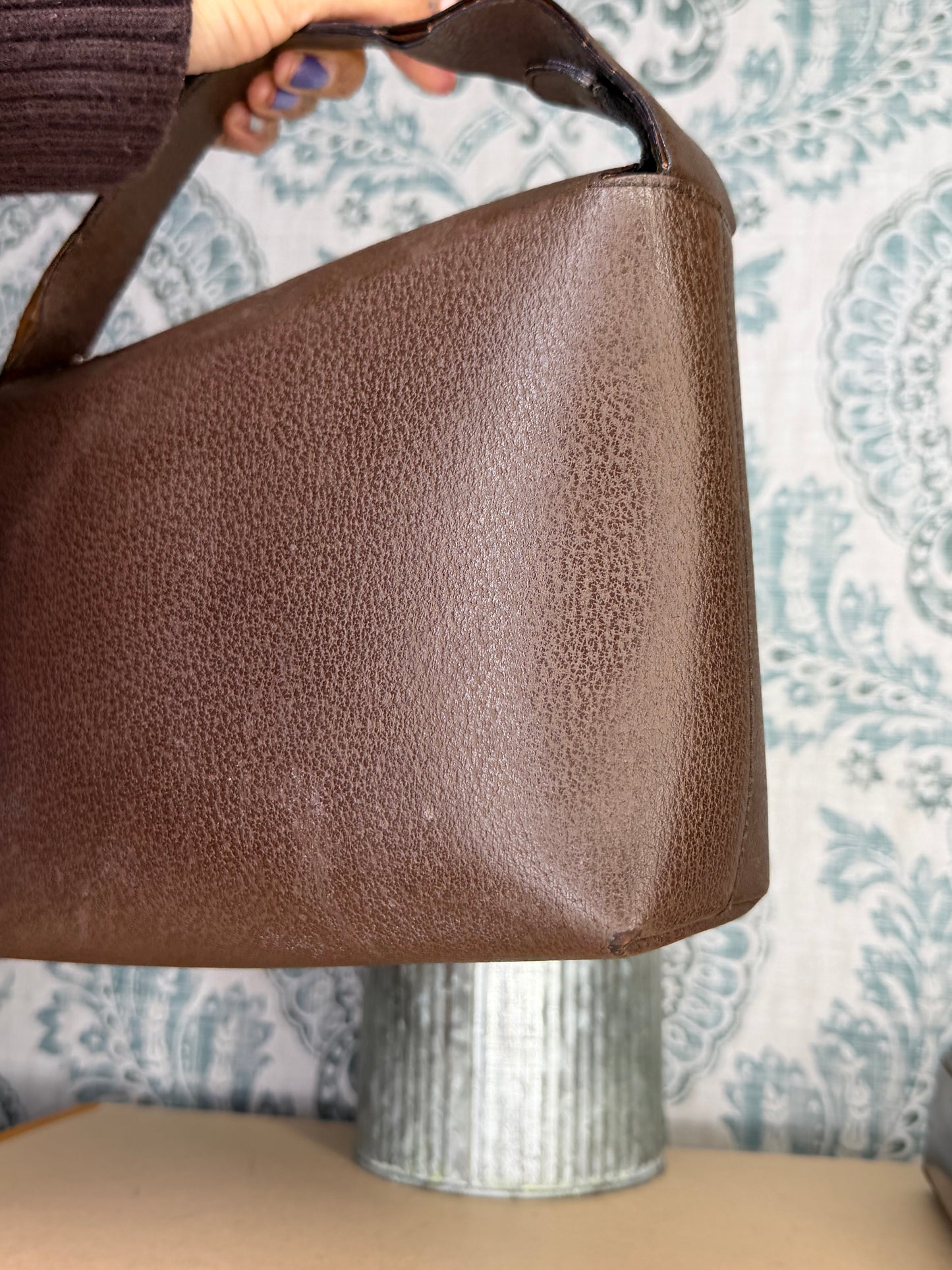 Gucci Vintage Brown Handbag with Pouch