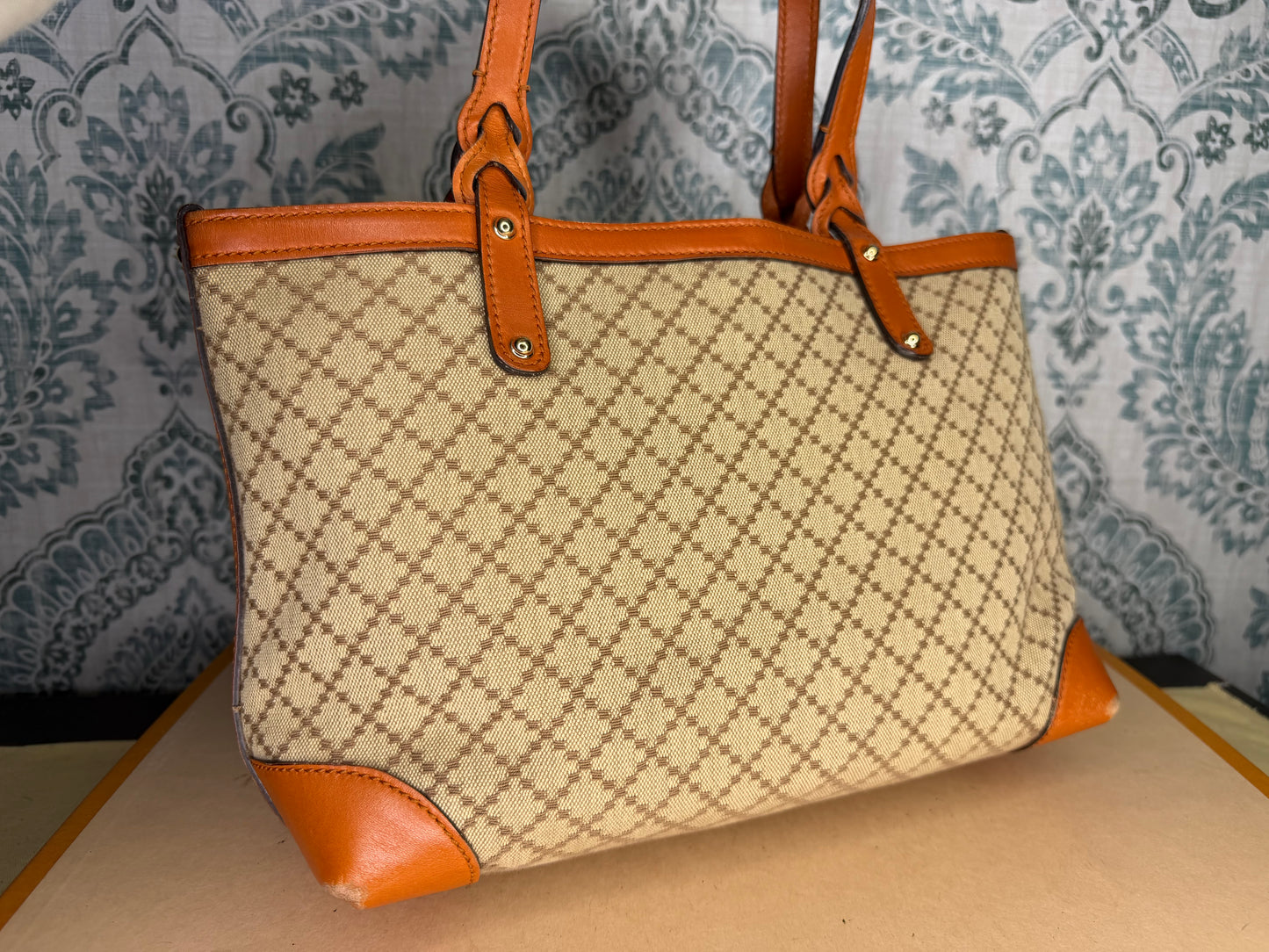Gucci Diamante Orange Small Tote with Pouch