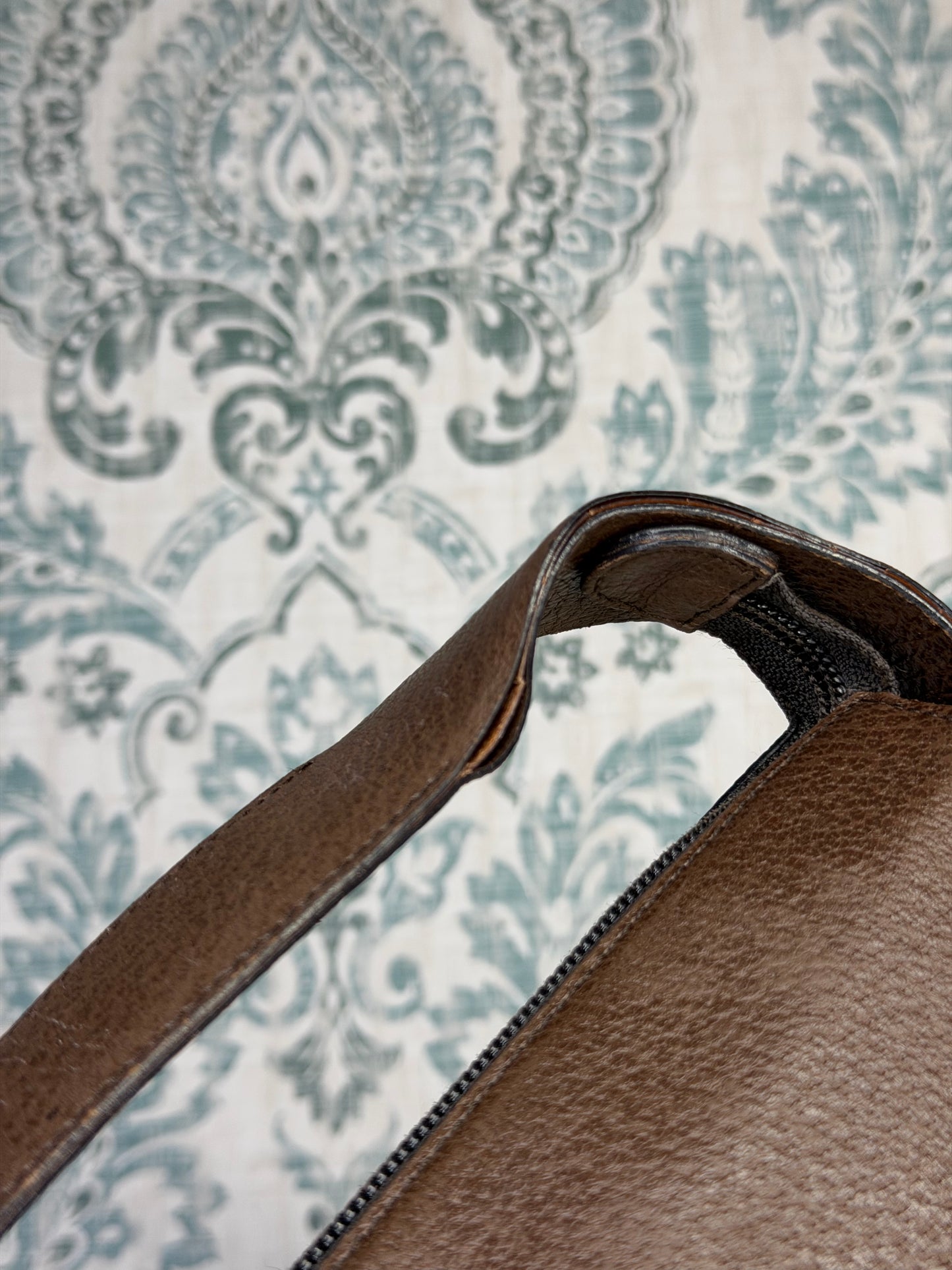 Gucci Vintage Brown Handbag with Pouch