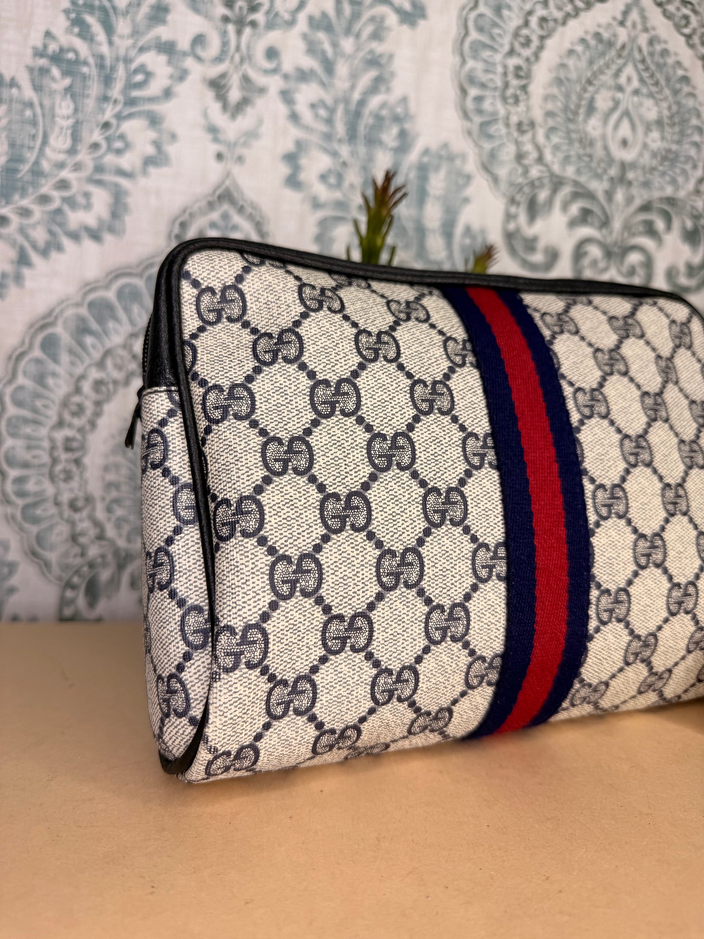 Gucci Navy Sherry Line Clutch