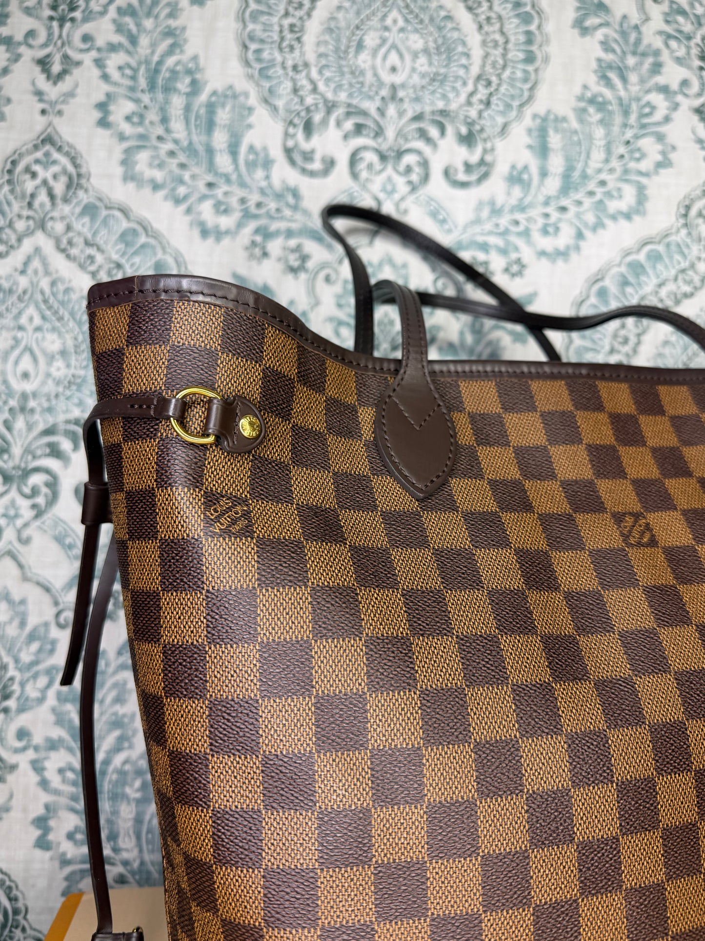 Louis Vuitton Damier Ebene Neverfull MM Rose Ballerine