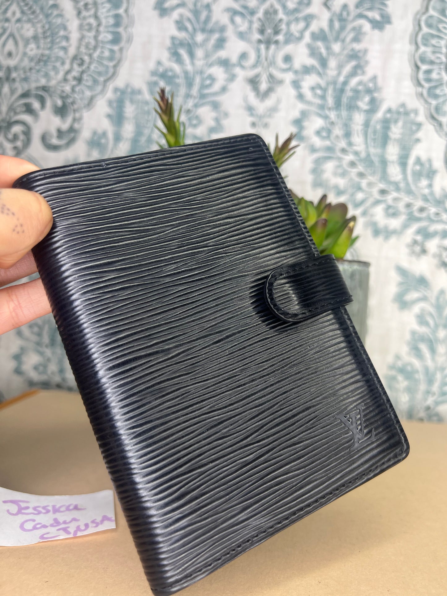 Louis Vuitton Black Epi Agenda PM