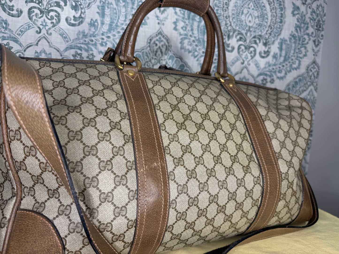 Gucci Vintage Supreme Duffle Bag with Shoulder Strap
