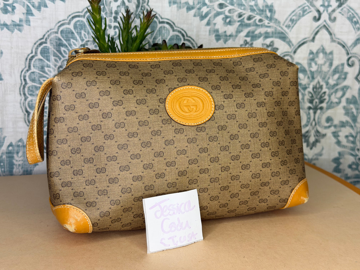 Gucci Micro GG Tan Clutch
