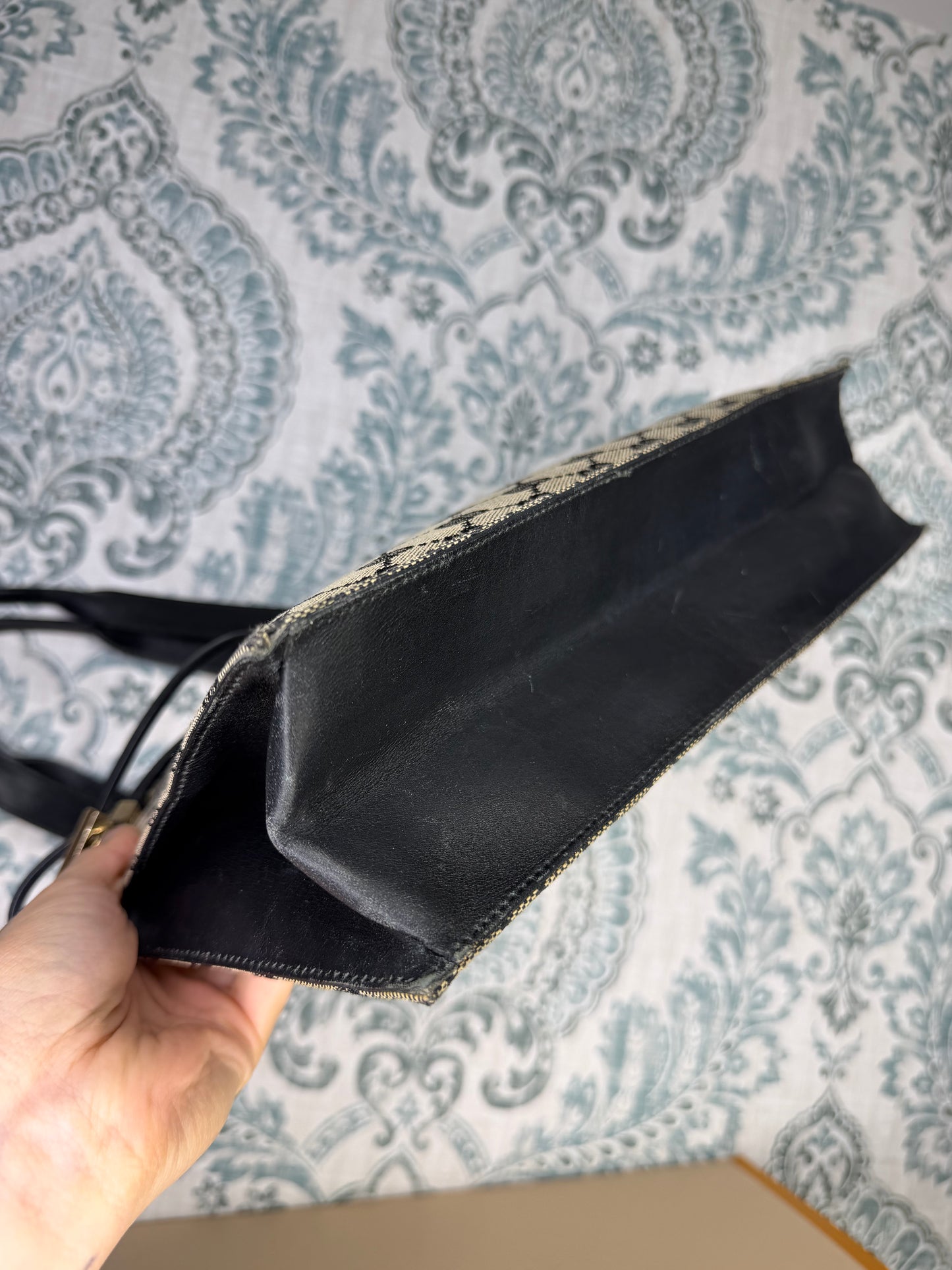 Gucci Black Canvas GG Small Tote