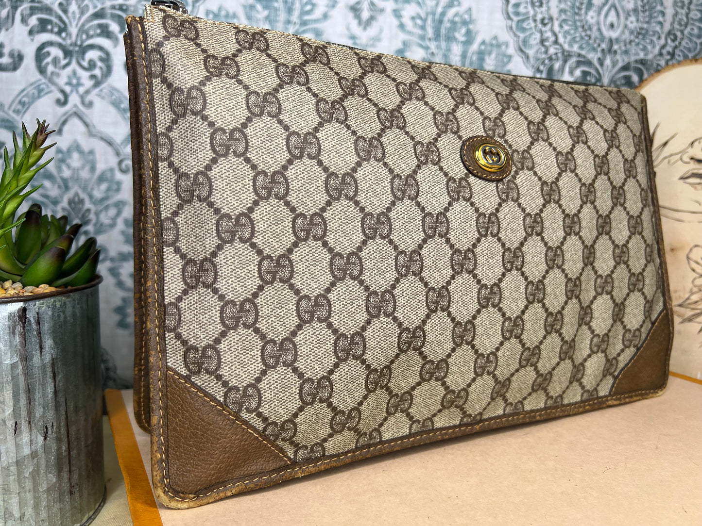 Gucci Brown Vintage Clutch