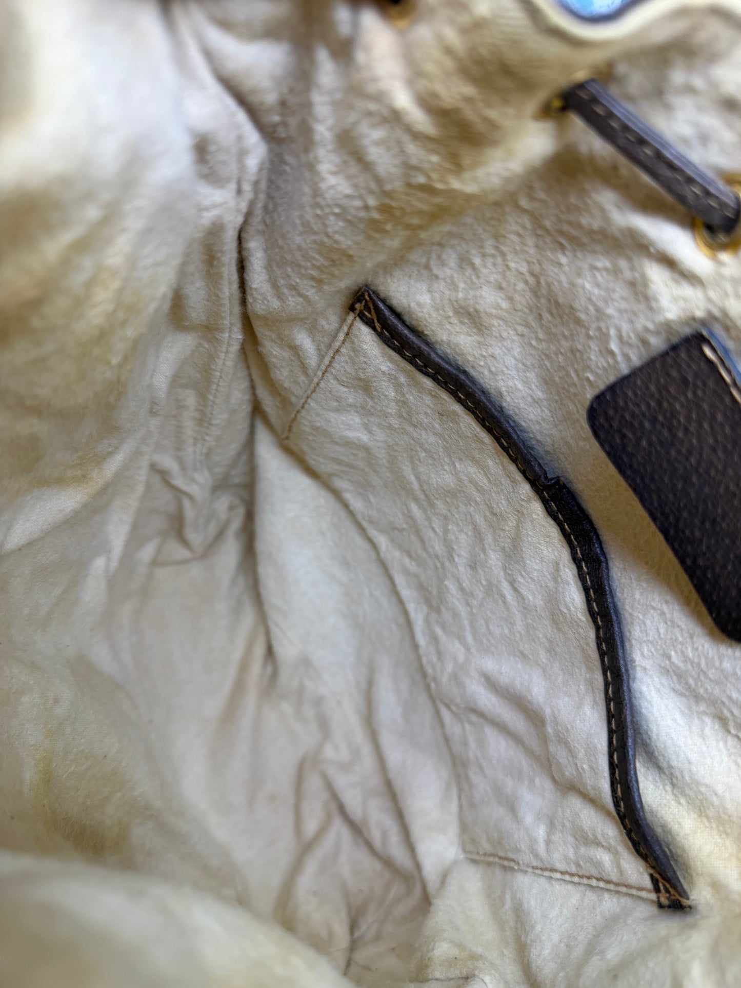 Gucci Canvas Sherry Line Drawstring Bucket Bag