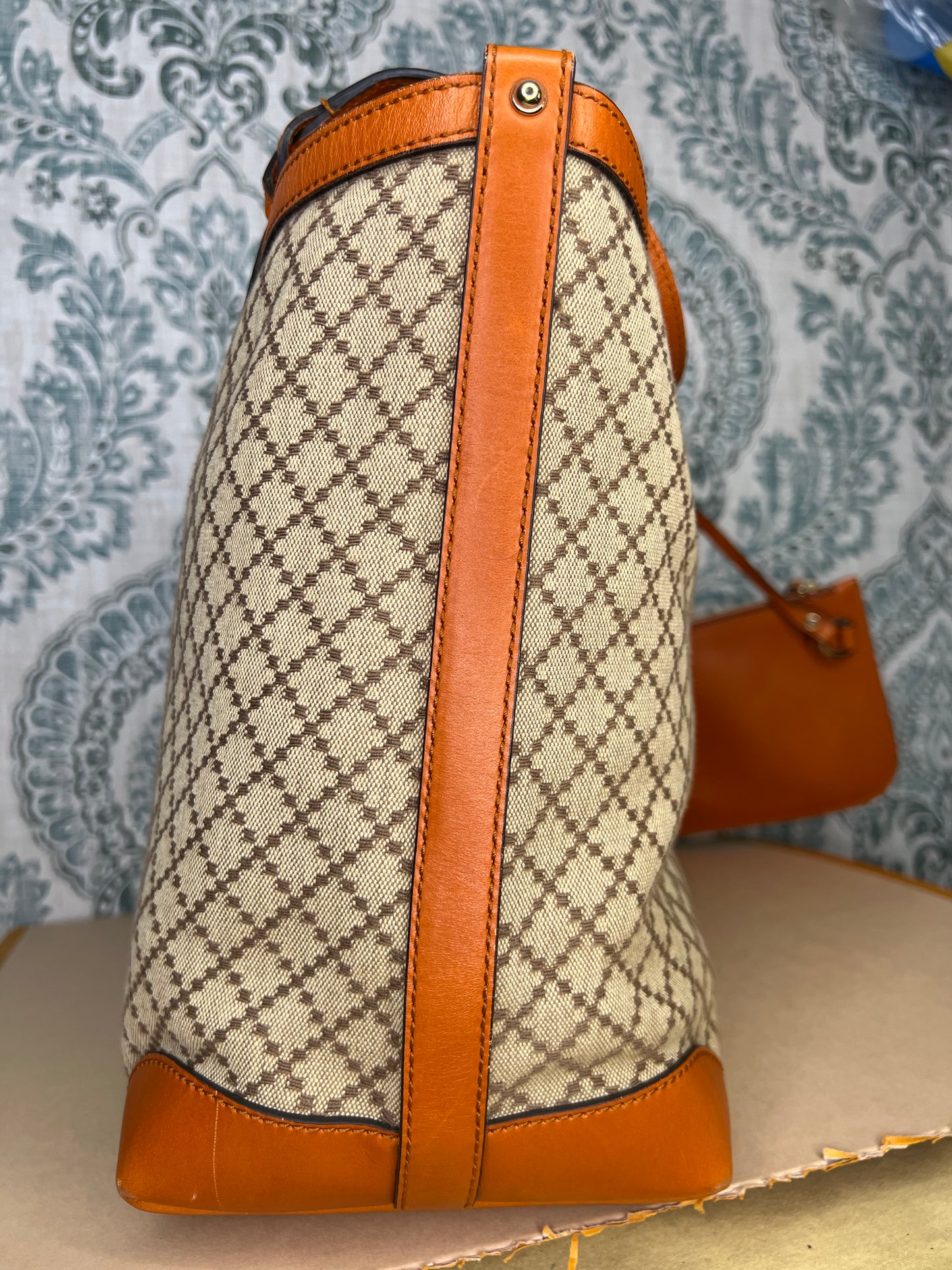 Gucci Diamante Orange Medium Tote with Pouch