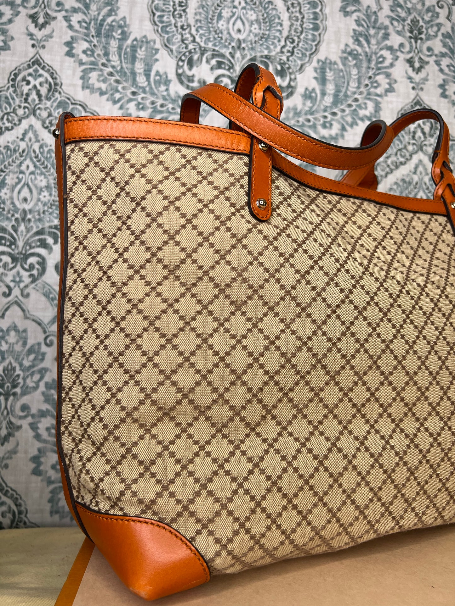 Gucci Diamante Orange Medium Tote with Pouch