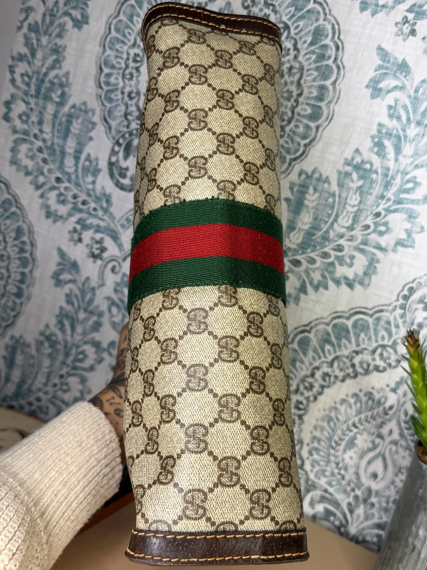 Gucci Supreme Brown Sherry Line Clutch (GG Parfums)