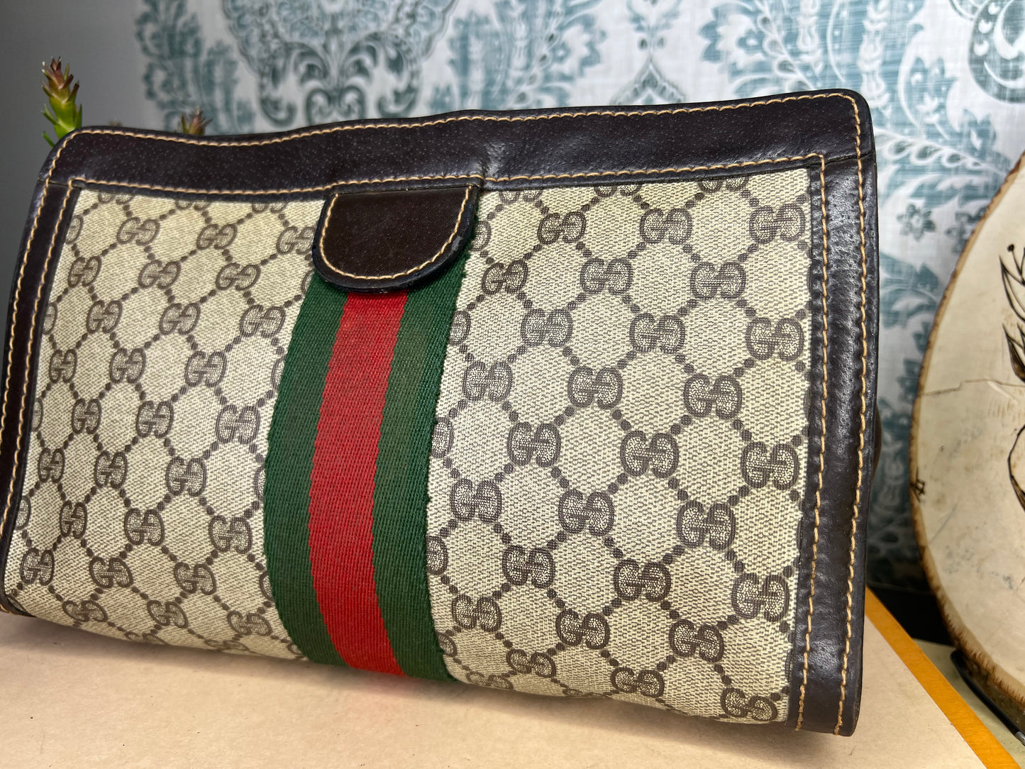 Gucci Parfum Supreme Brown Sherry Line Clutch