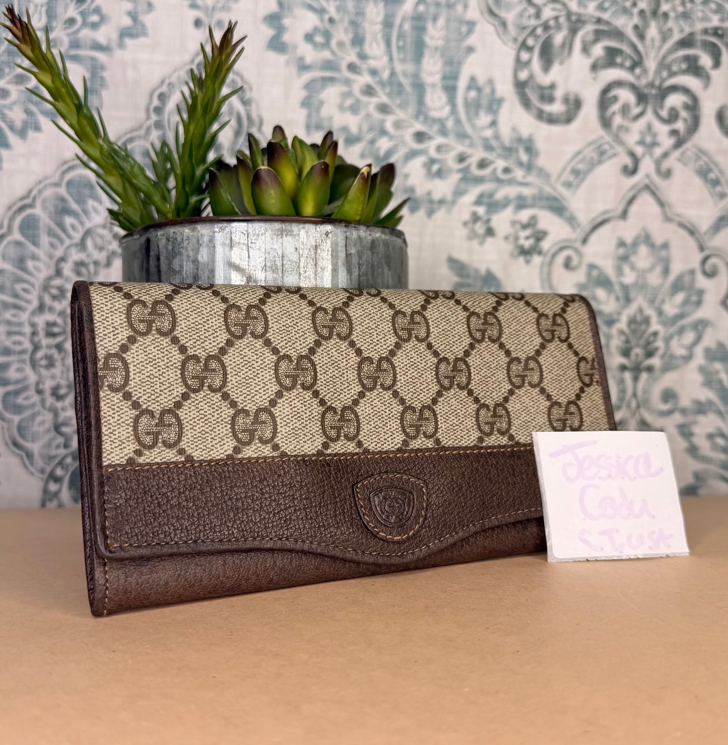 Gucci Canvas Vintage Supreme Long Wallet