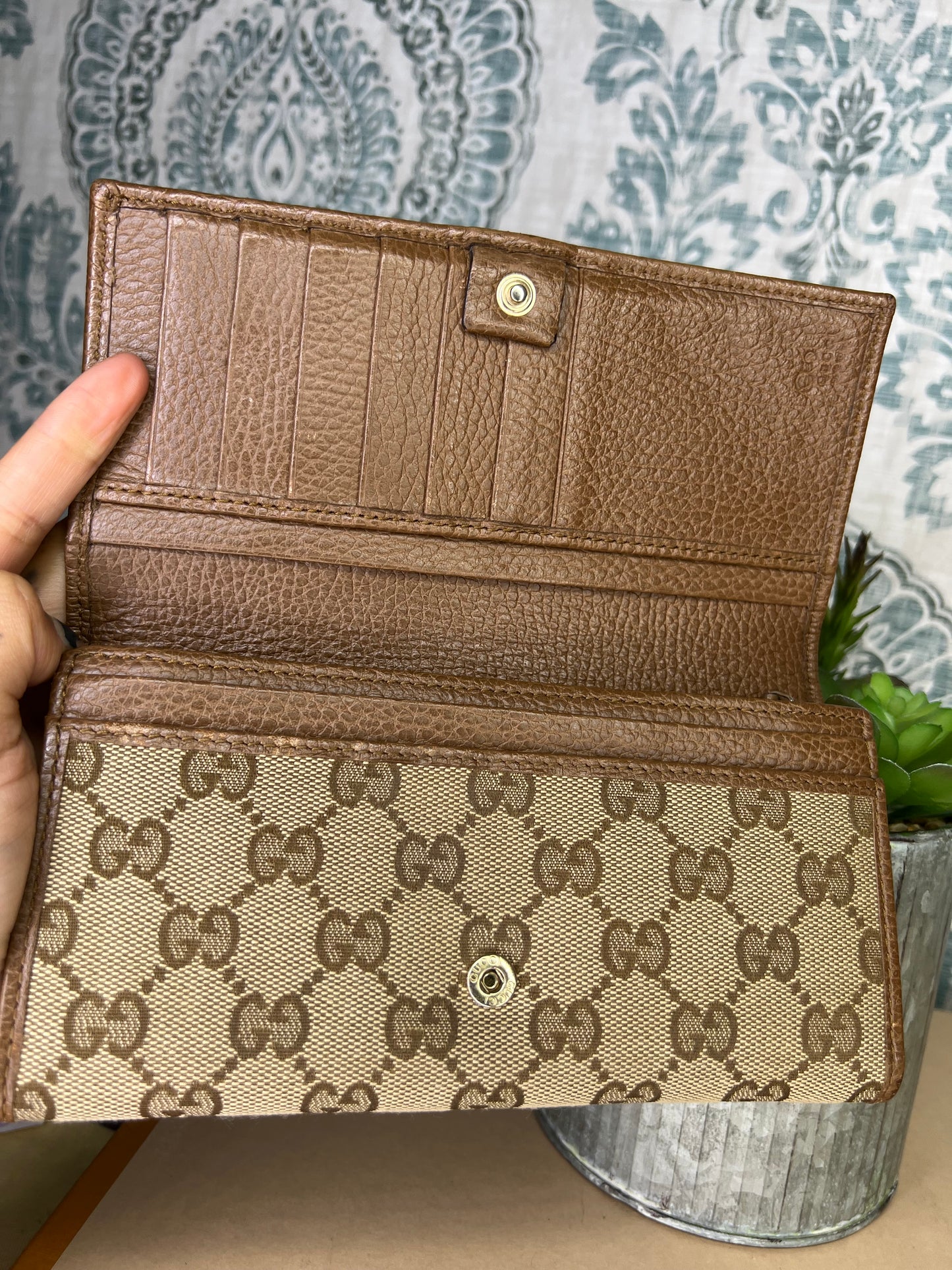 Gucci Canvas Flap Wallet