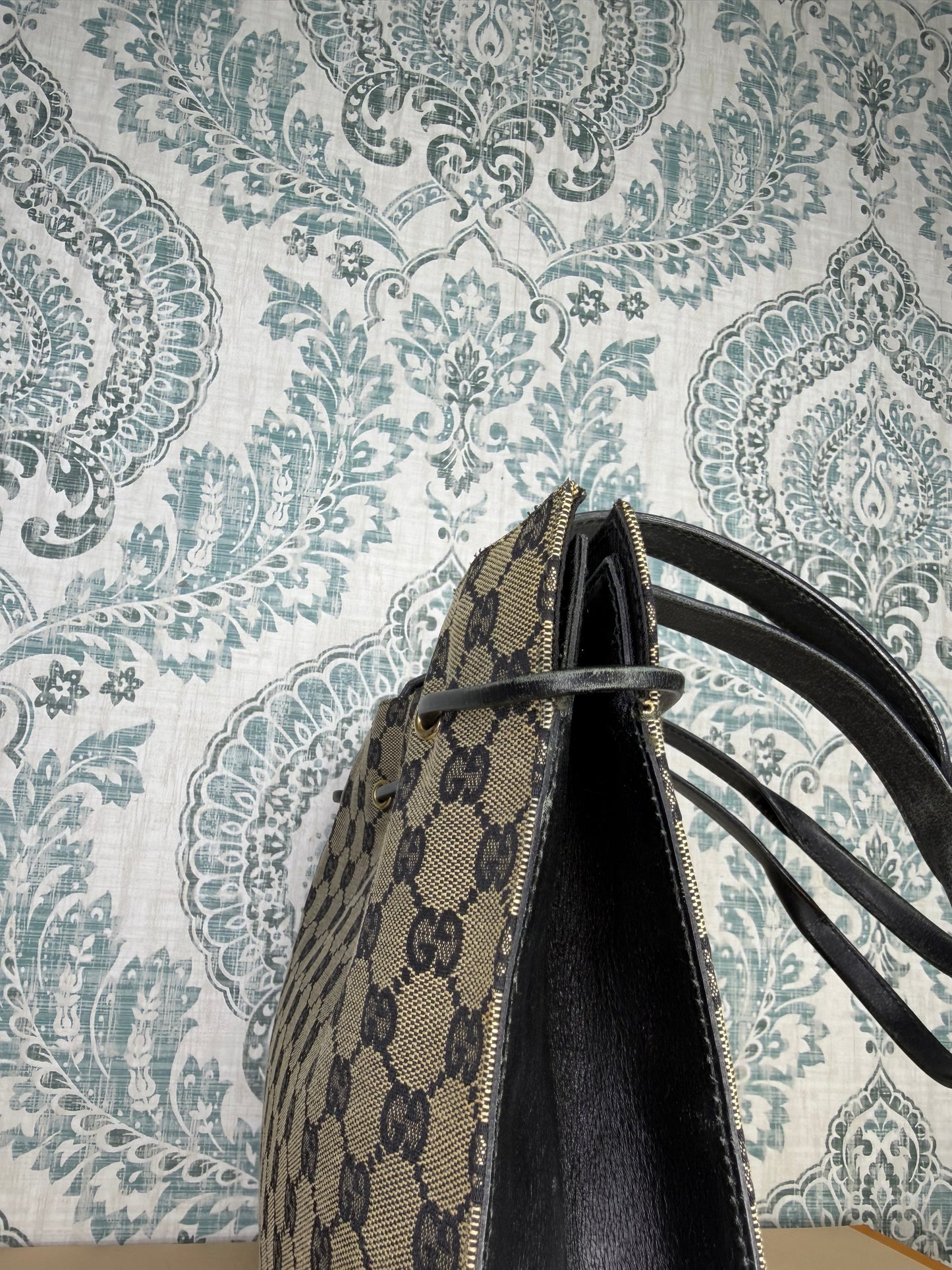 Gucci Black Canvas GG Small Tote
