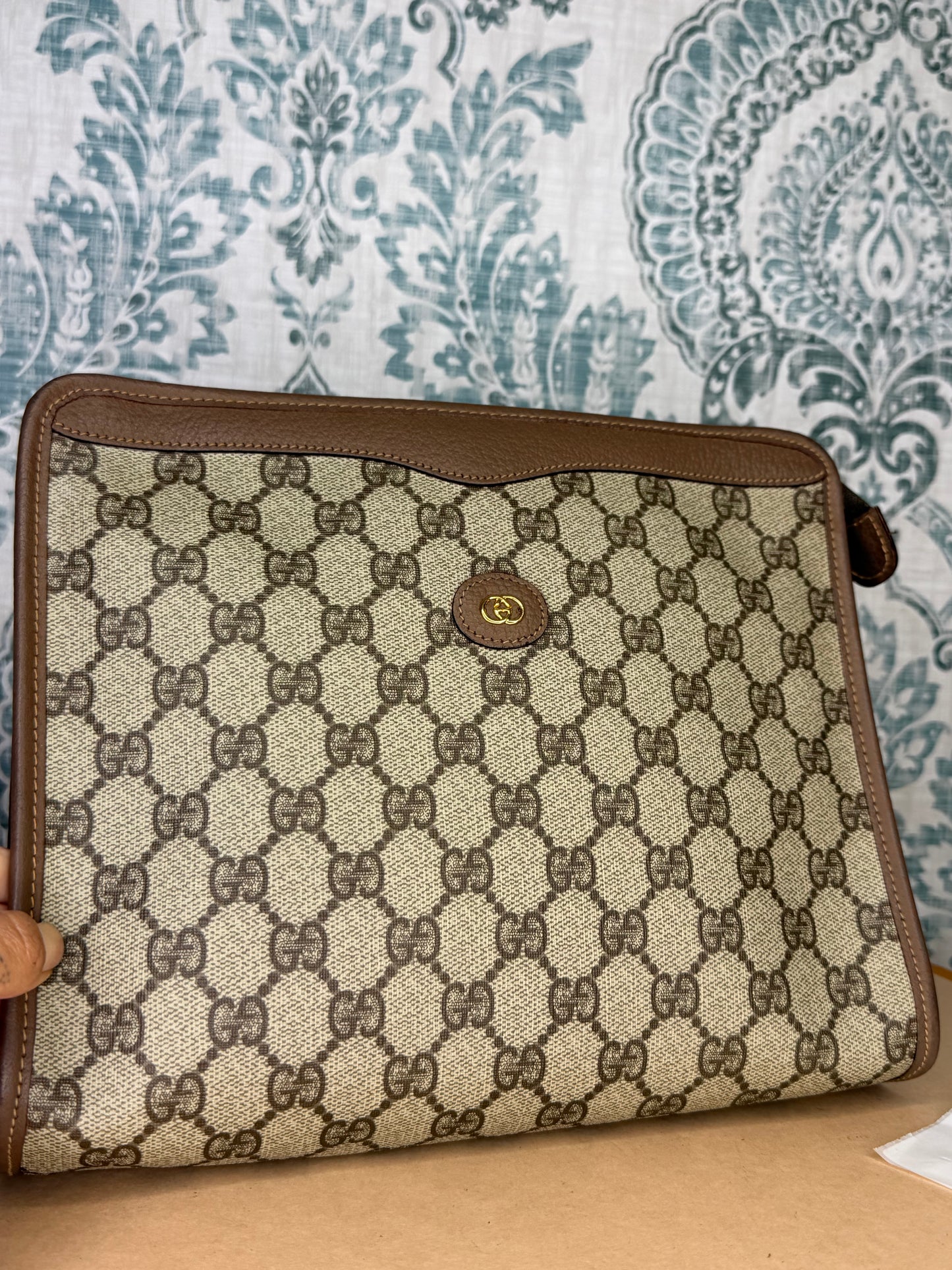 Gucci Supreme Brown Clutch