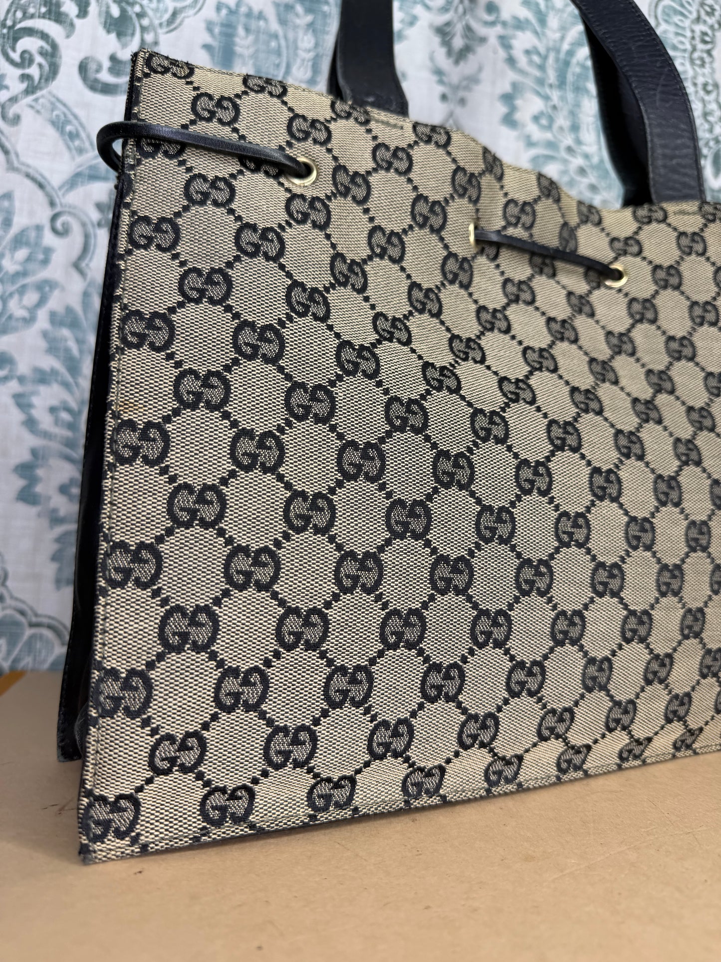 Gucci Black Canvas GG Small Tote