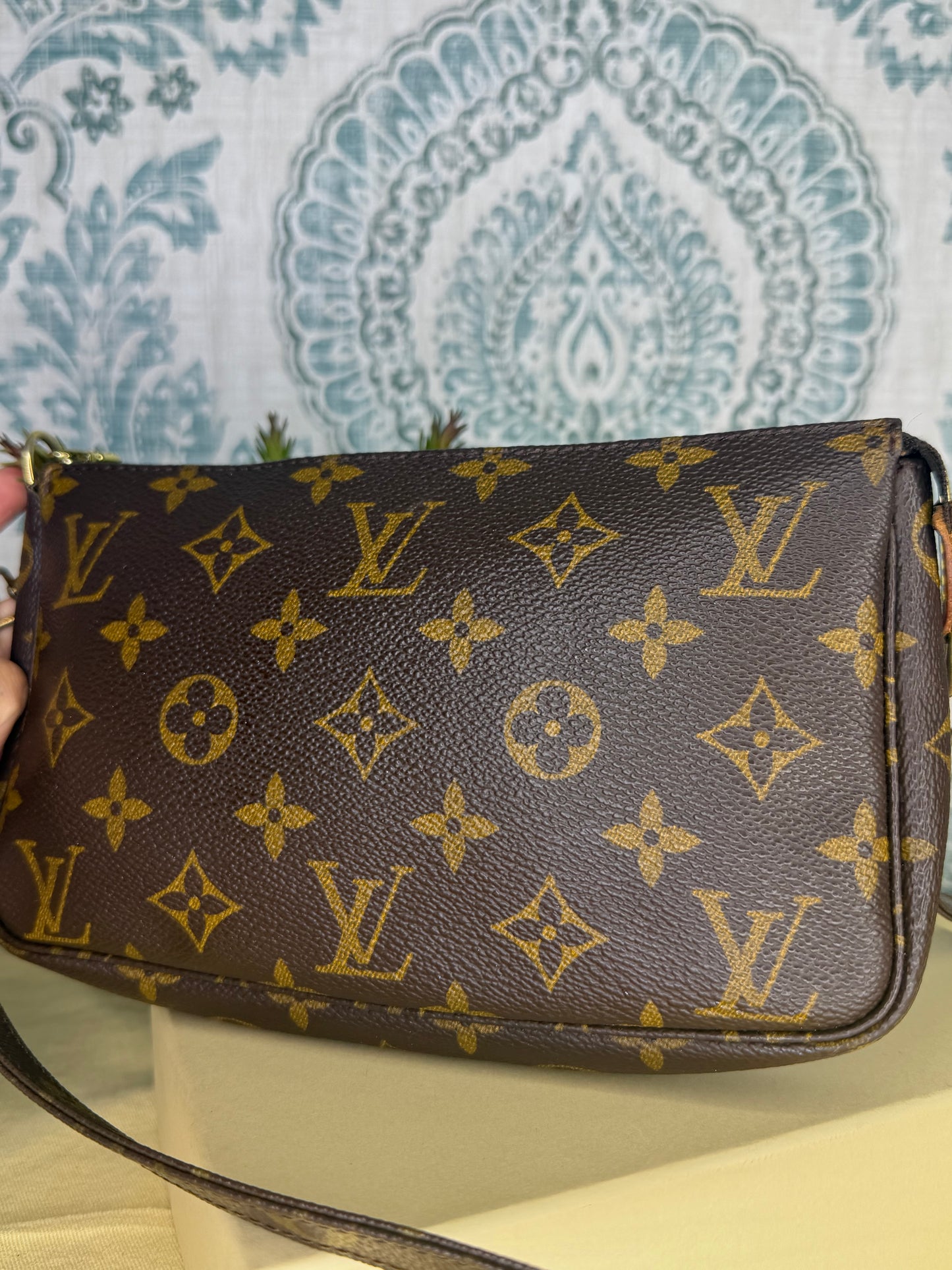 Louis Vuitton Pochette Accessories with Monogram Strap
