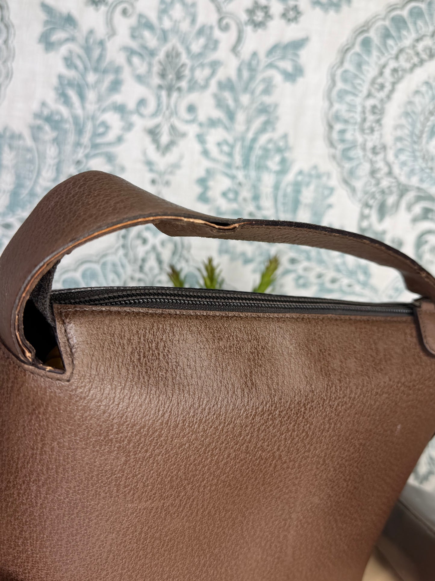 Gucci Vintage Brown Handbag with Pouch