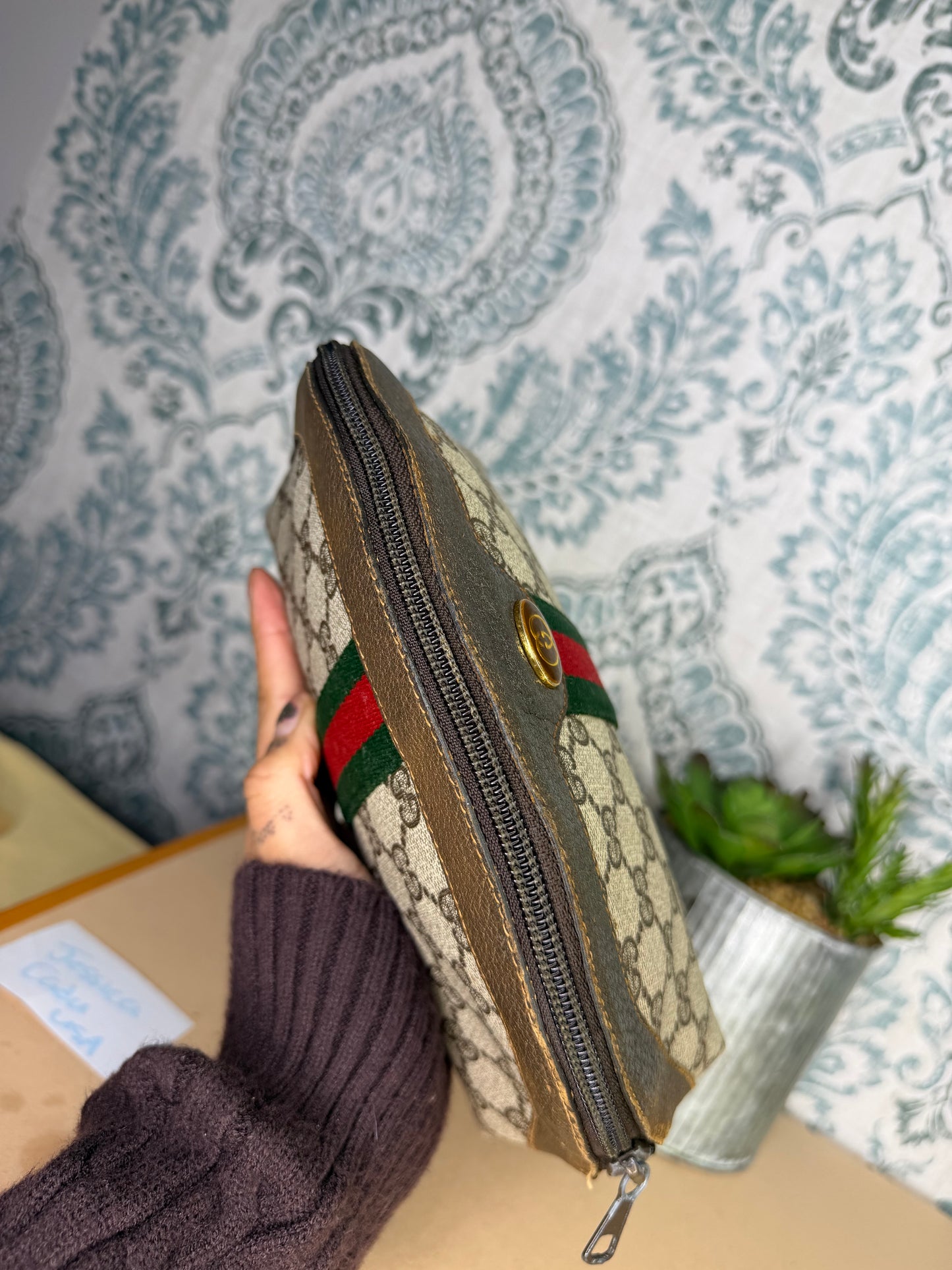 Gucci Supreme Sherry Line Cosmetic Pouch