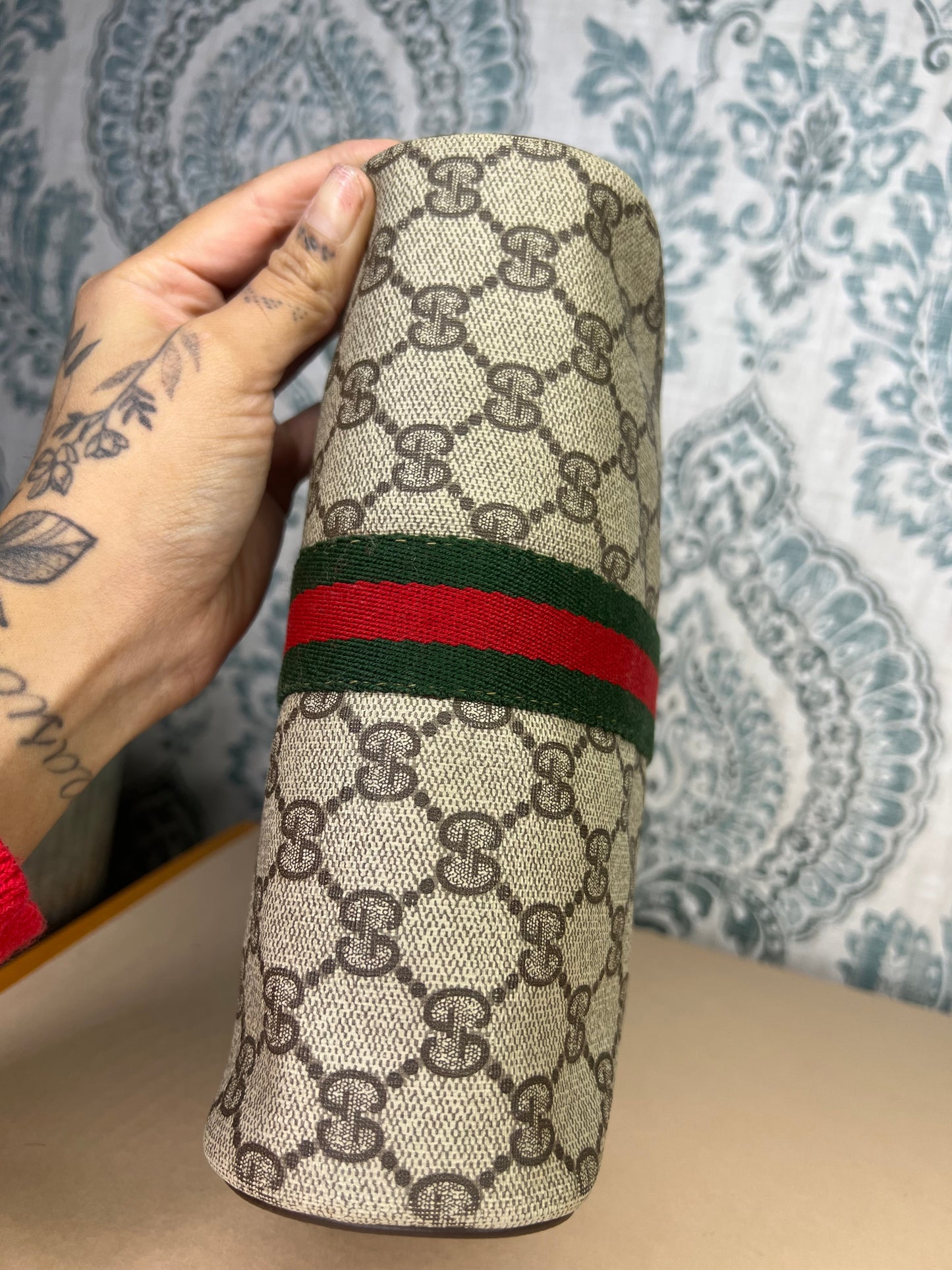 Gucci Supreme Brown Sherry Line Pouch