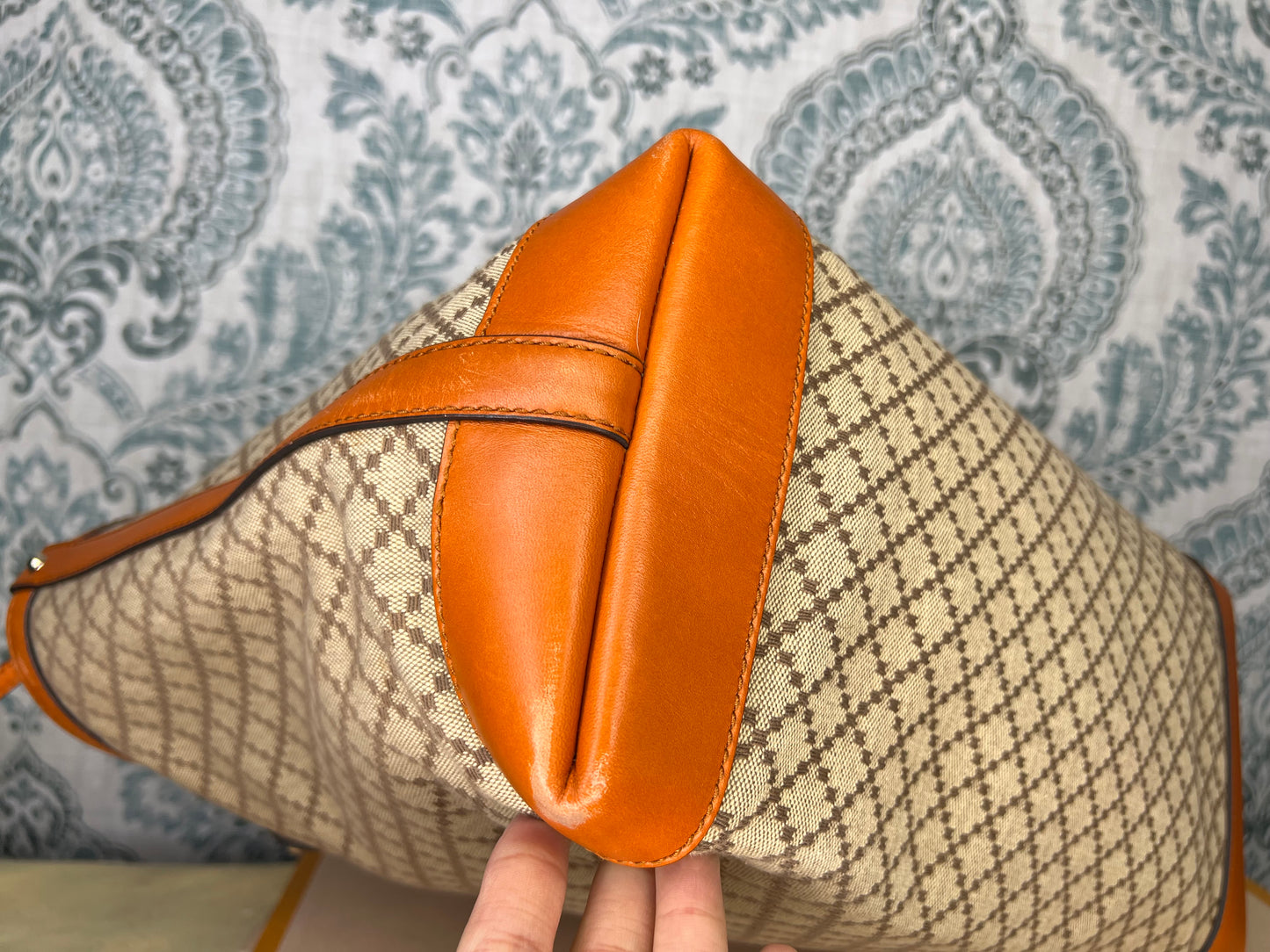 Gucci Diamante Orange Medium Tote with Pouch