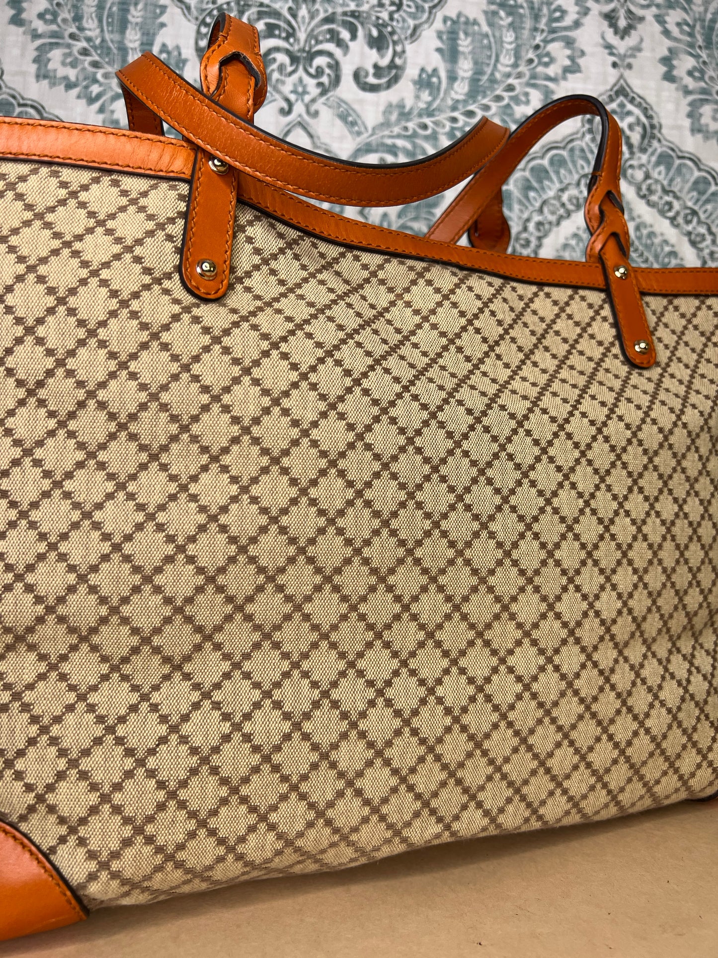 Gucci Diamante Orange Medium Tote with Pouch