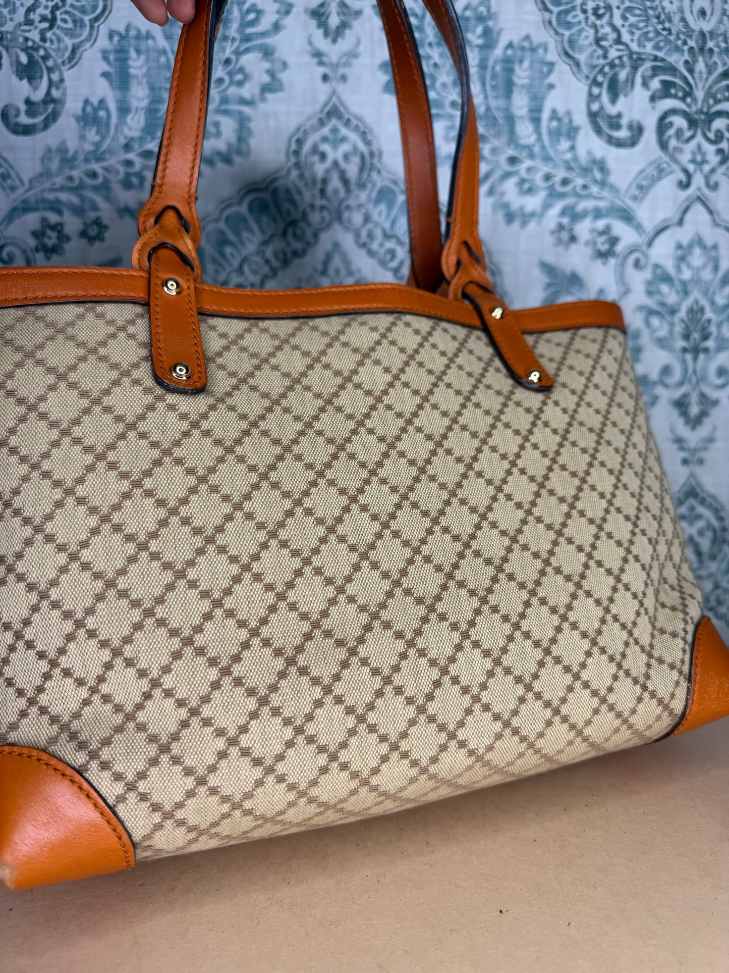 Gucci Diamante Orange Small Tote with Pouch