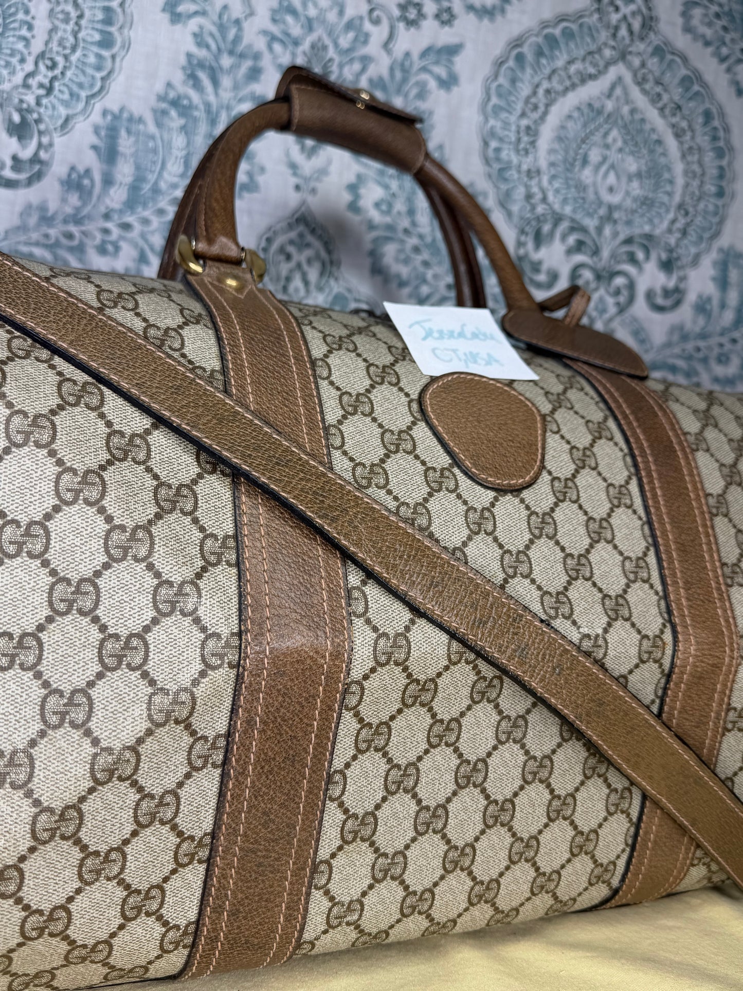 Gucci Vintage Supreme Duffle Bag with Shoulder Strap