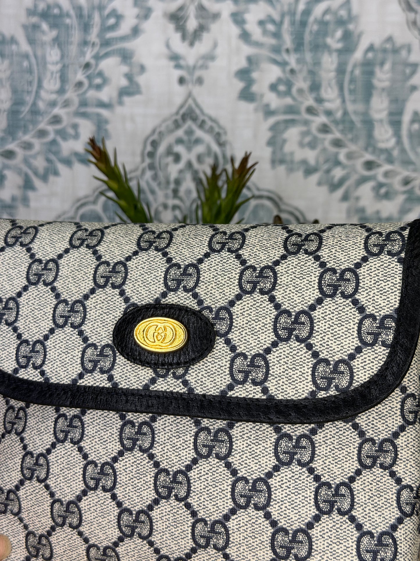 Gucci Supreme Navy Clutch