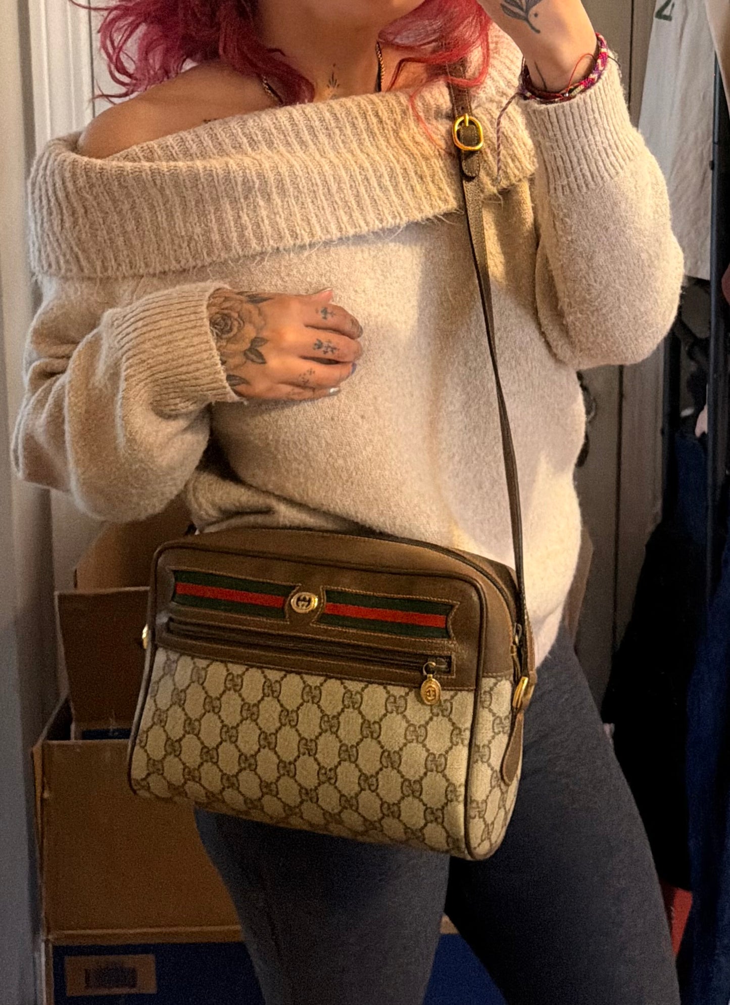 Gucci Vintage Supreme Sherry Line Purse