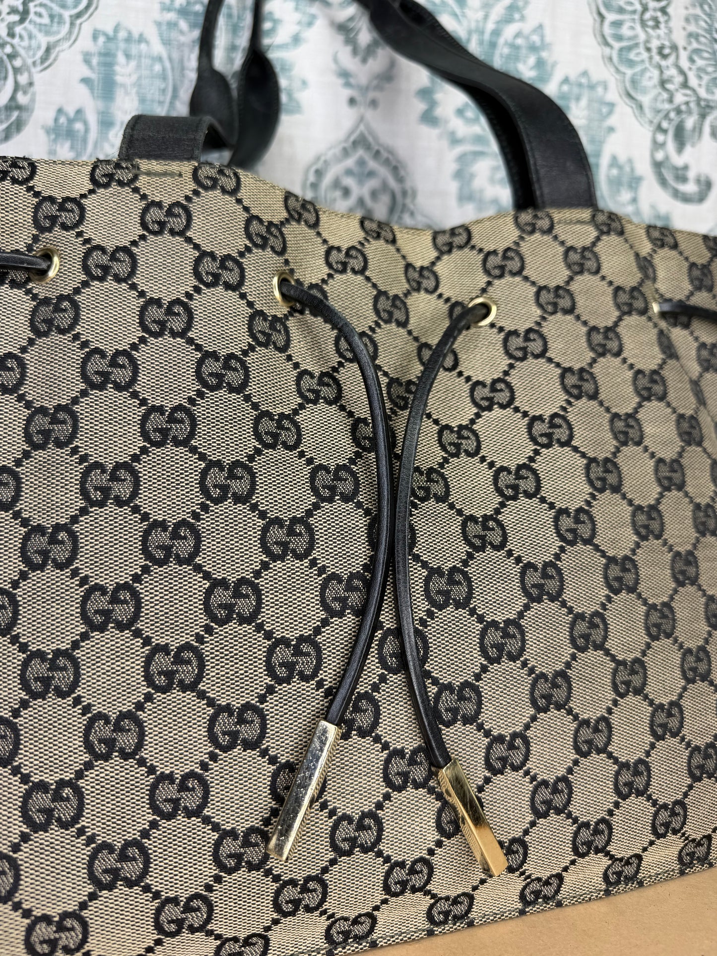 Gucci Black Canvas GG Small Tote