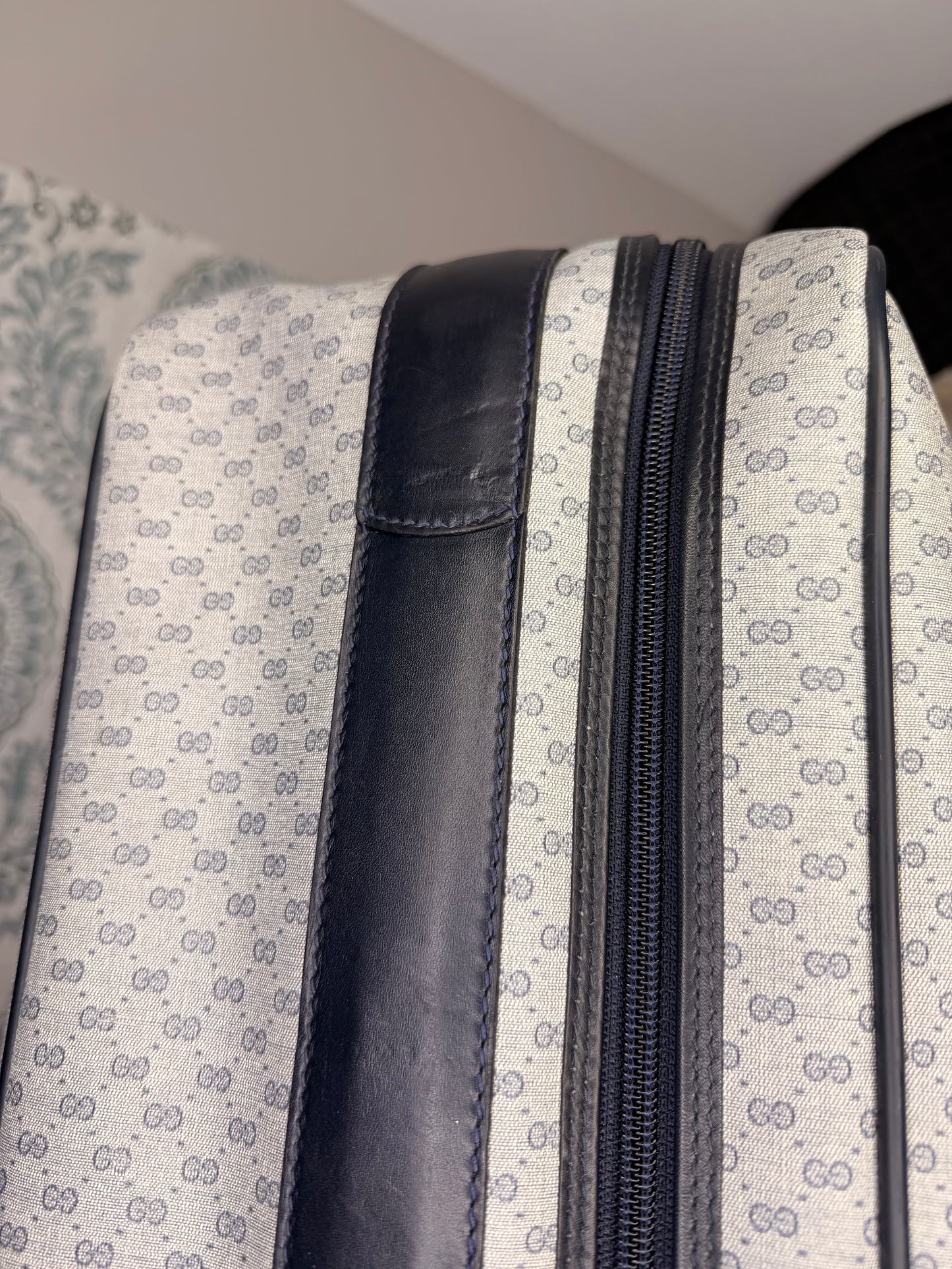 Gucci Navy Sherry Line Soft Suitcase