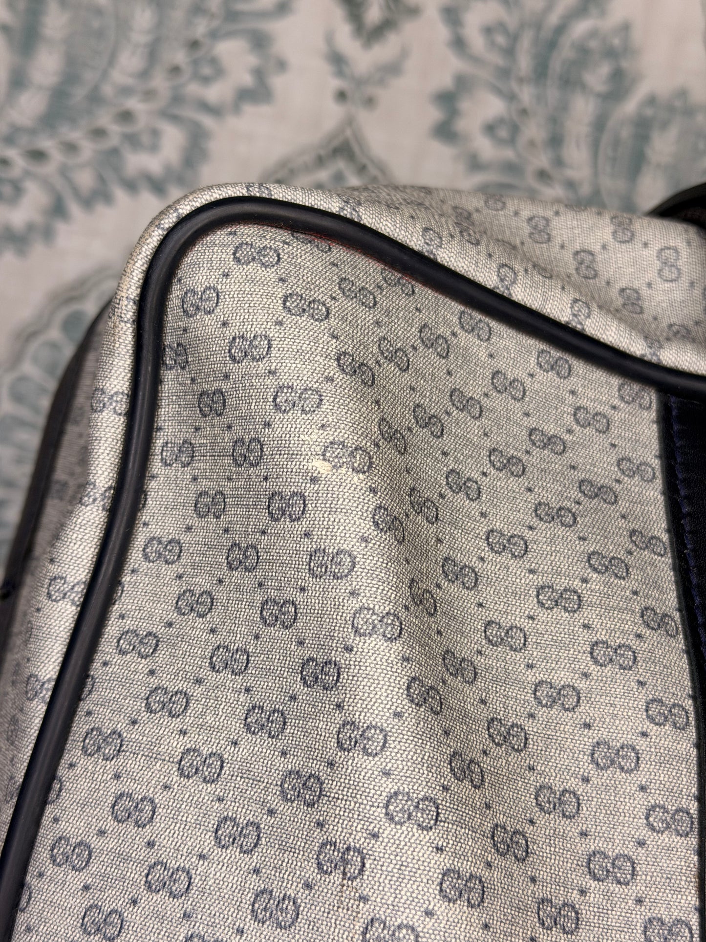Gucci Navy Sherry Line Soft Suitcase