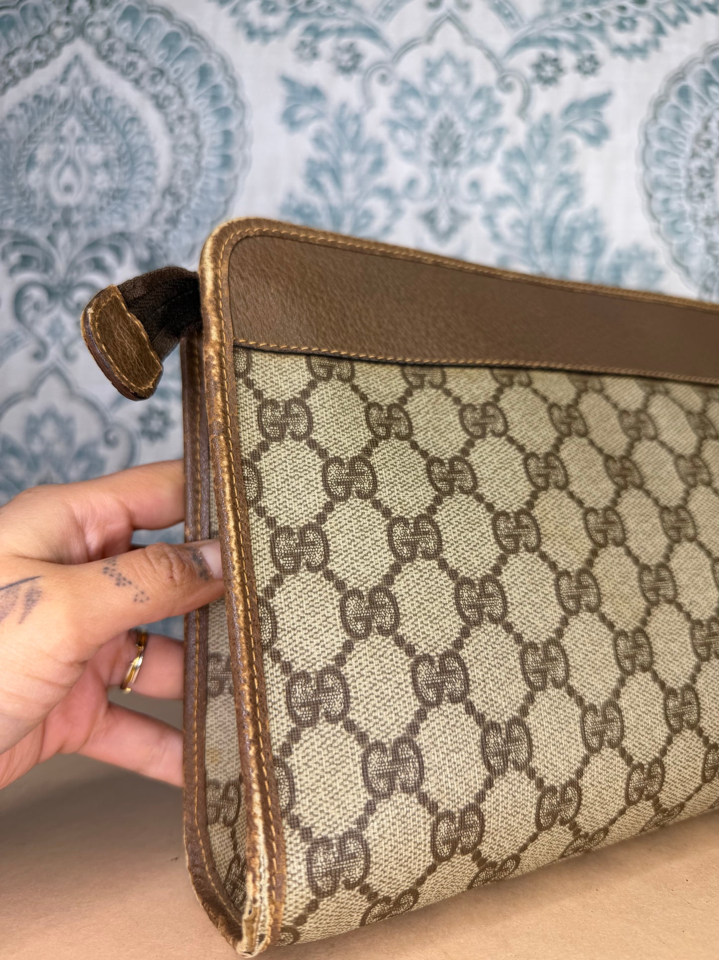 Gucci Supreme Brown Clutch