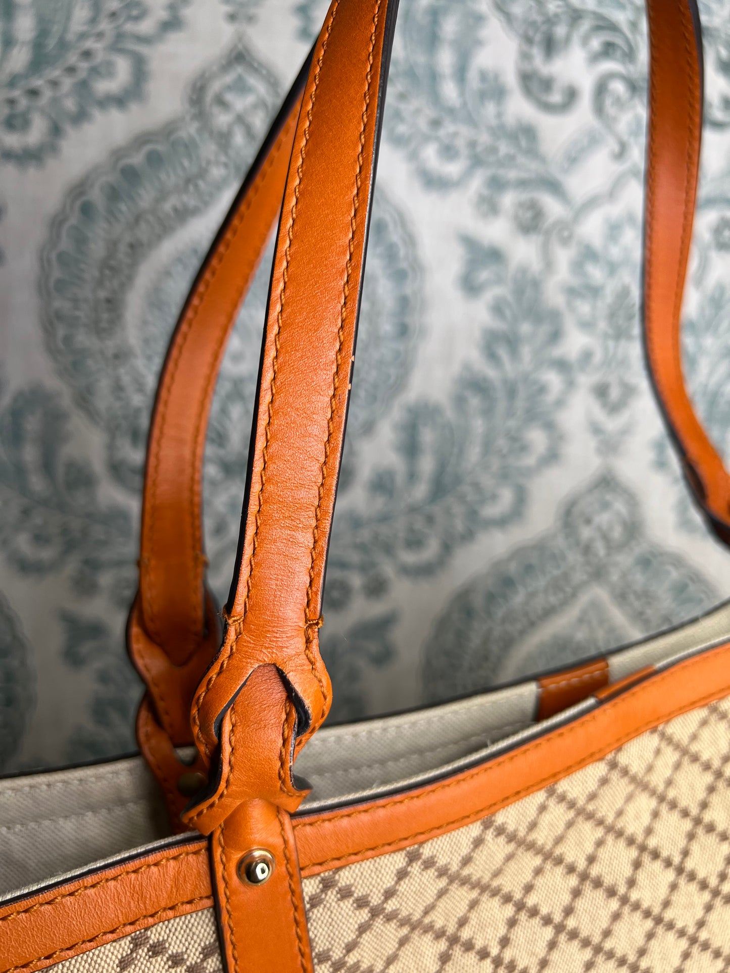 Gucci Diamante Orange Medium Tote with Pouch