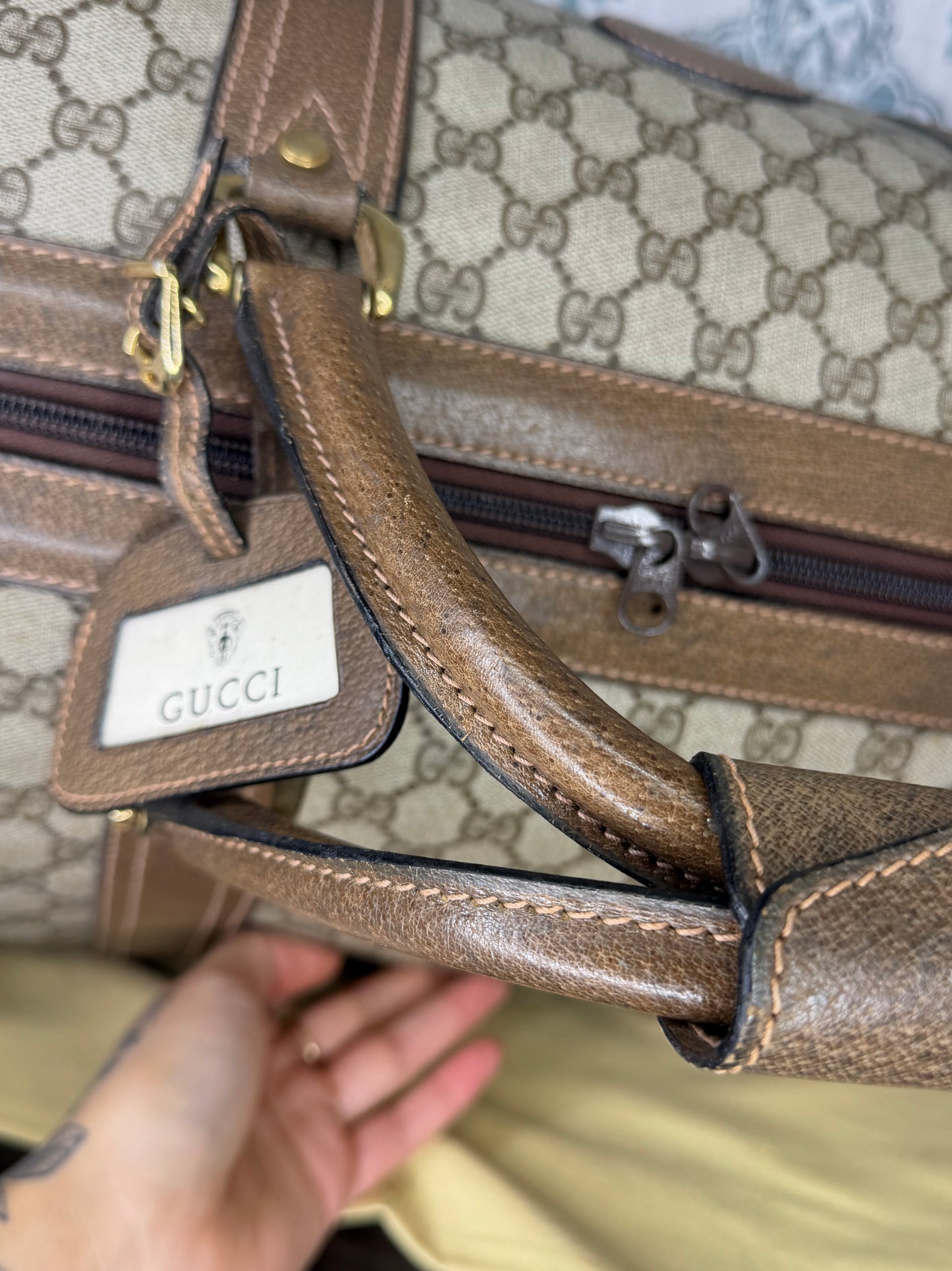 Gucci Vintage Supreme Duffle Bag with Shoulder Strap