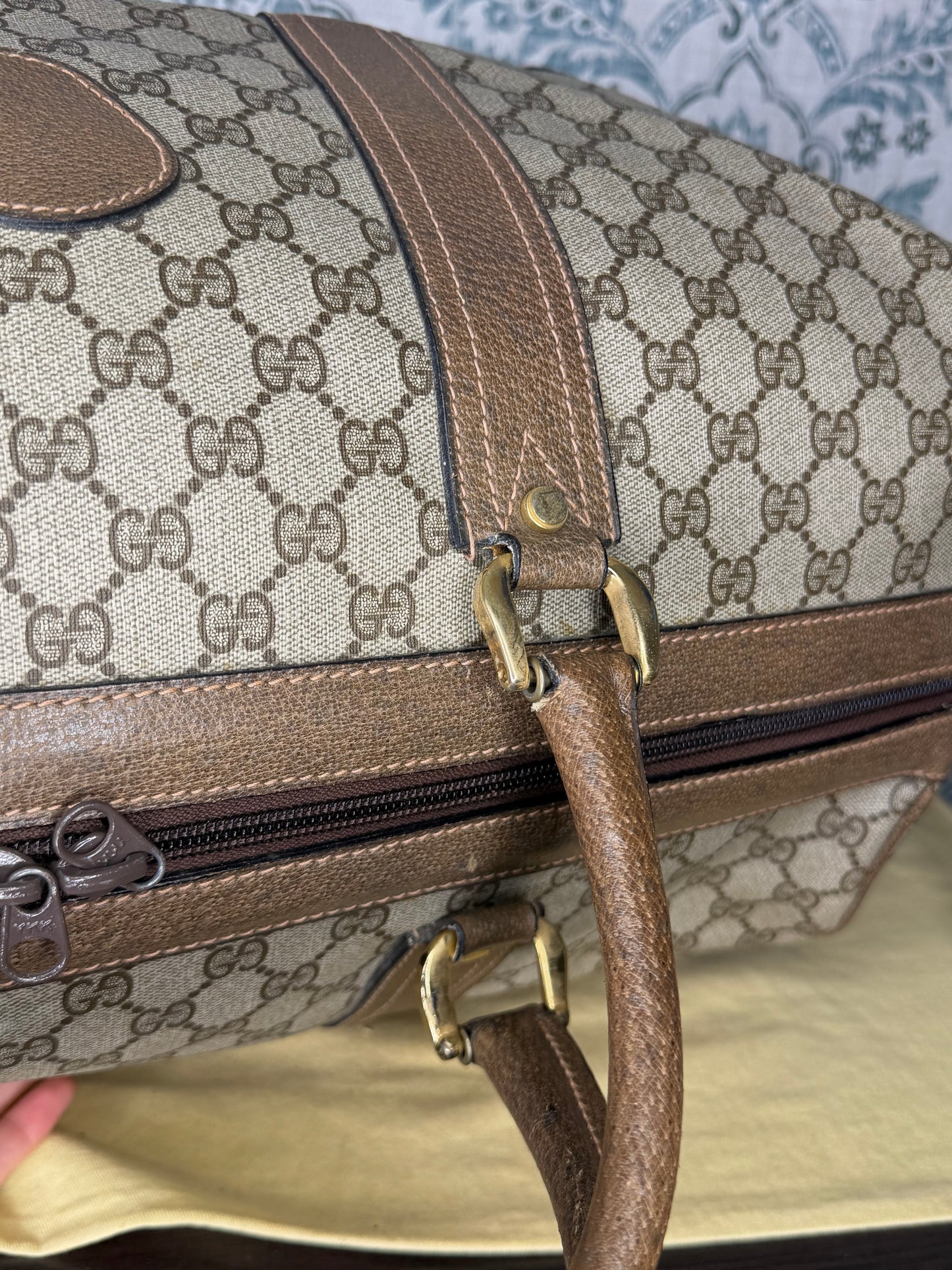 Gucci Vintage Supreme Duffle Bag with Shoulder Strap