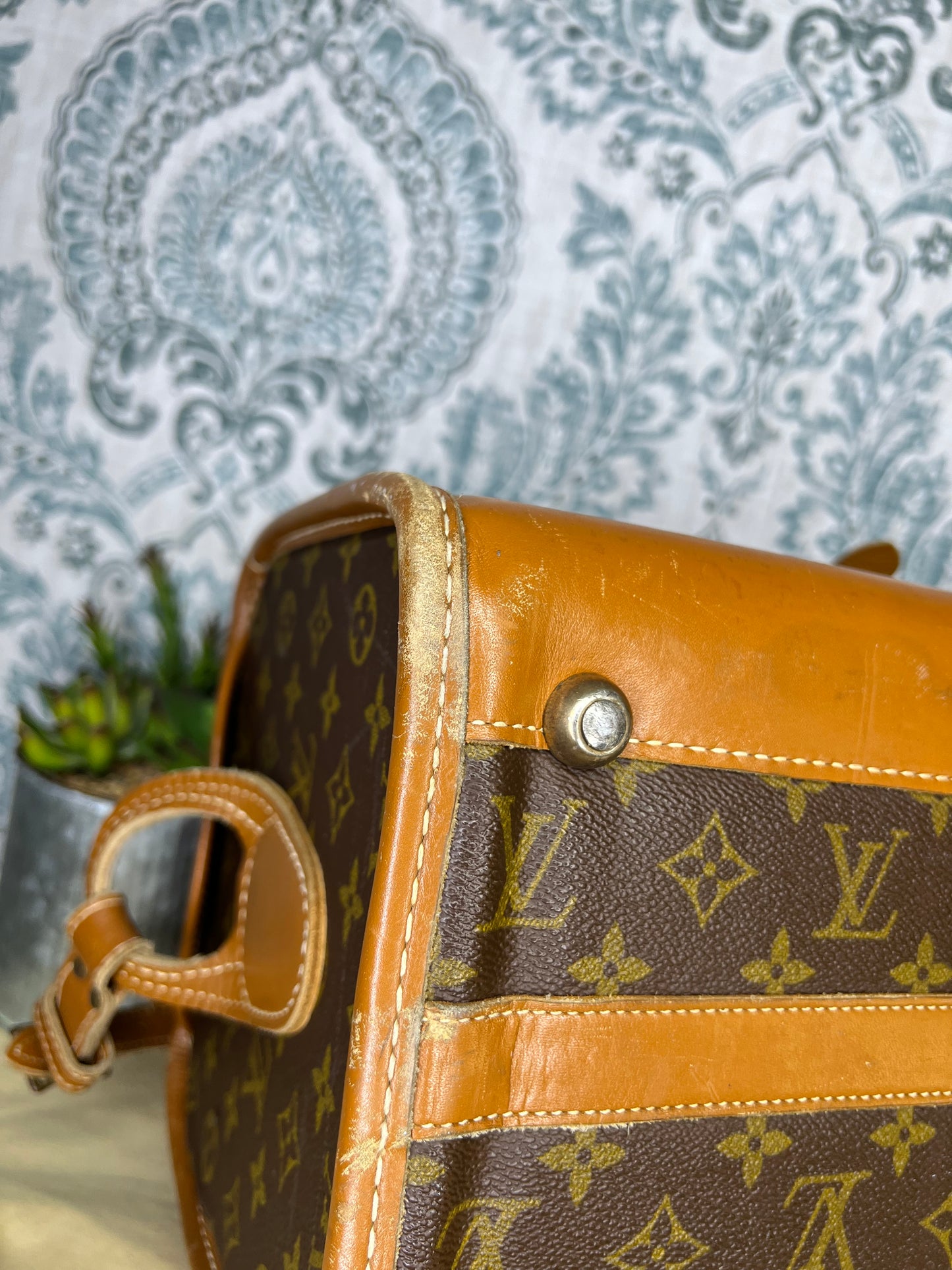 Louis Vuitton French Company Vintage Train Case / Cosmetic Case
